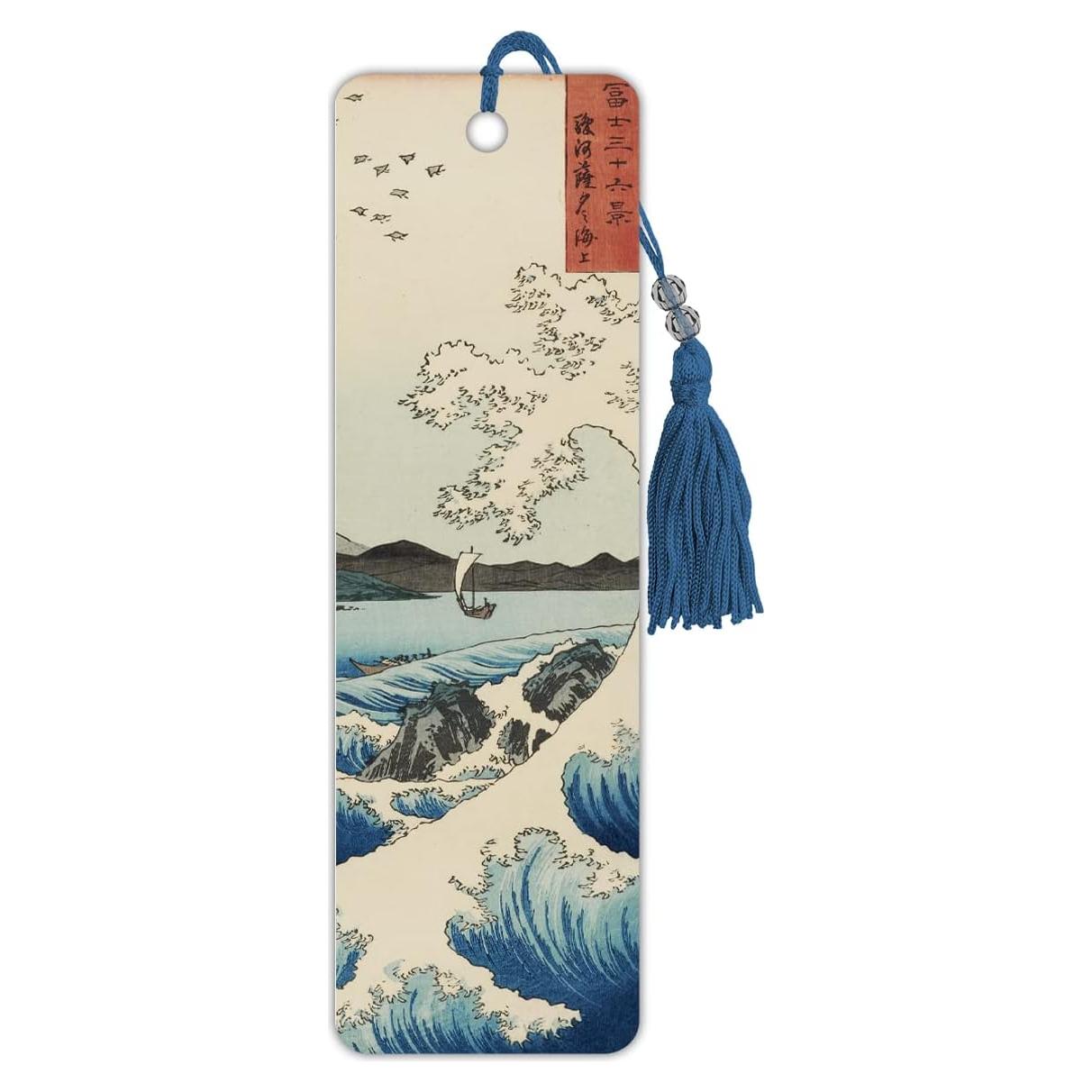 Marcador de Libros Hiroshige El Mar en Satta con Borla