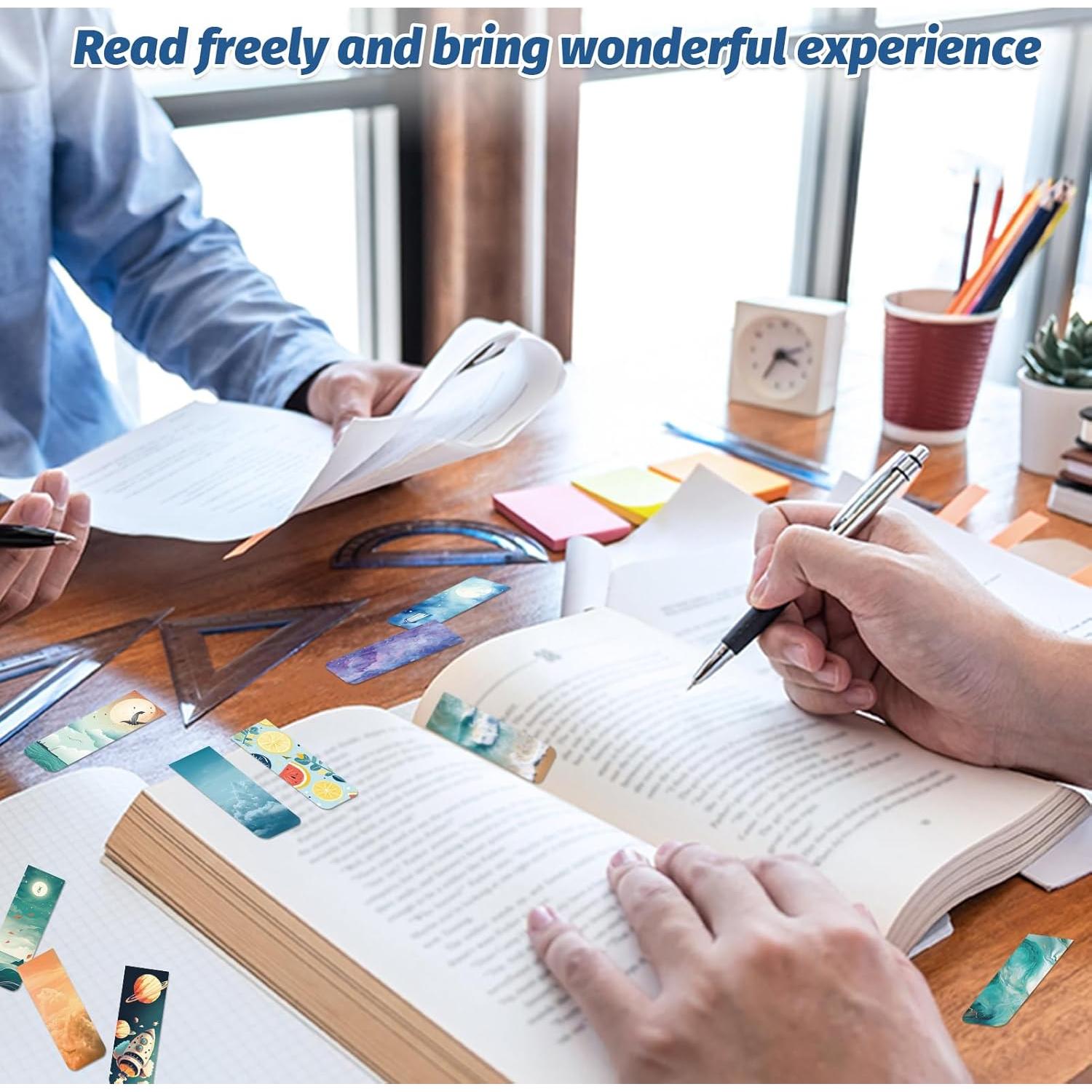 48 Marcadores Magnéticos LUAVIARU - Clips de Página Coloridos