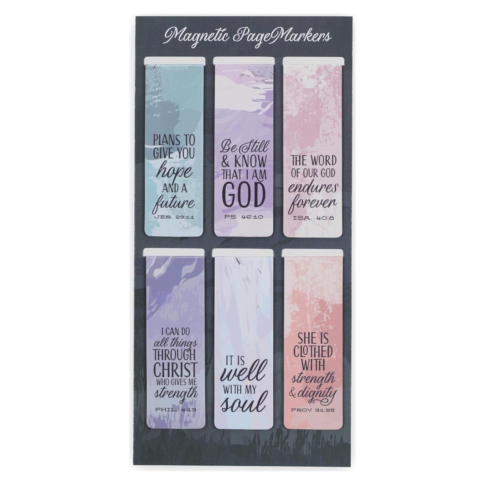 Juego de 6 Marcadores Magnéticos Christian Art Diseño Pastel