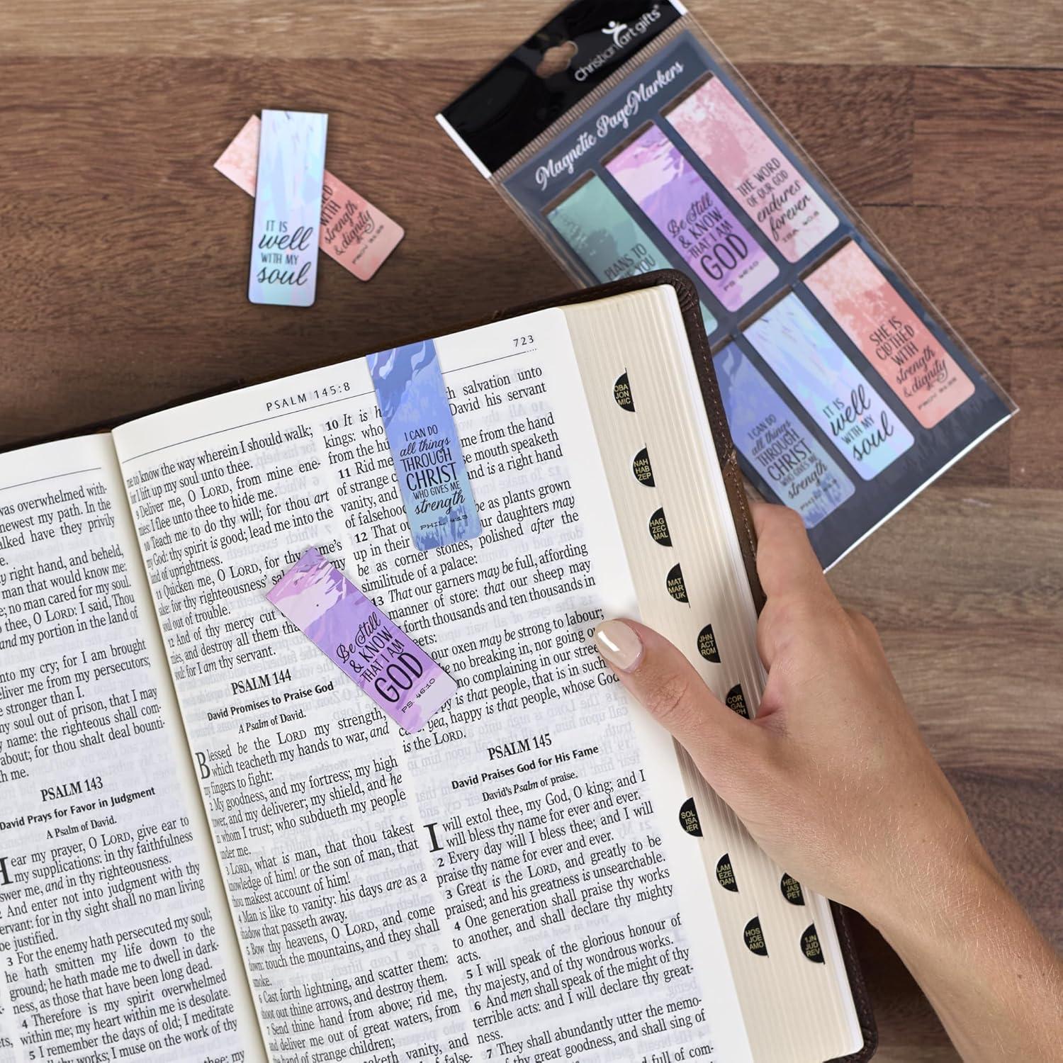 Juego de 6 Marcadores Magnéticos Christian Art Diseño Pastel