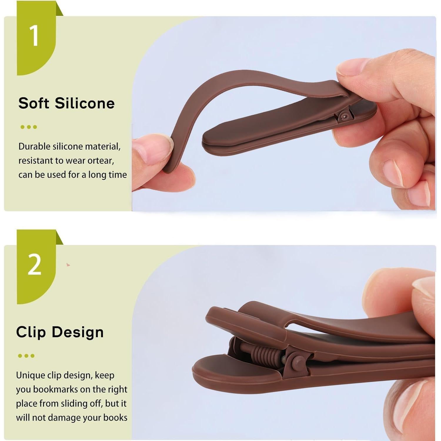 3 Marcadores de Página Automáticos Meiqils de Silicona