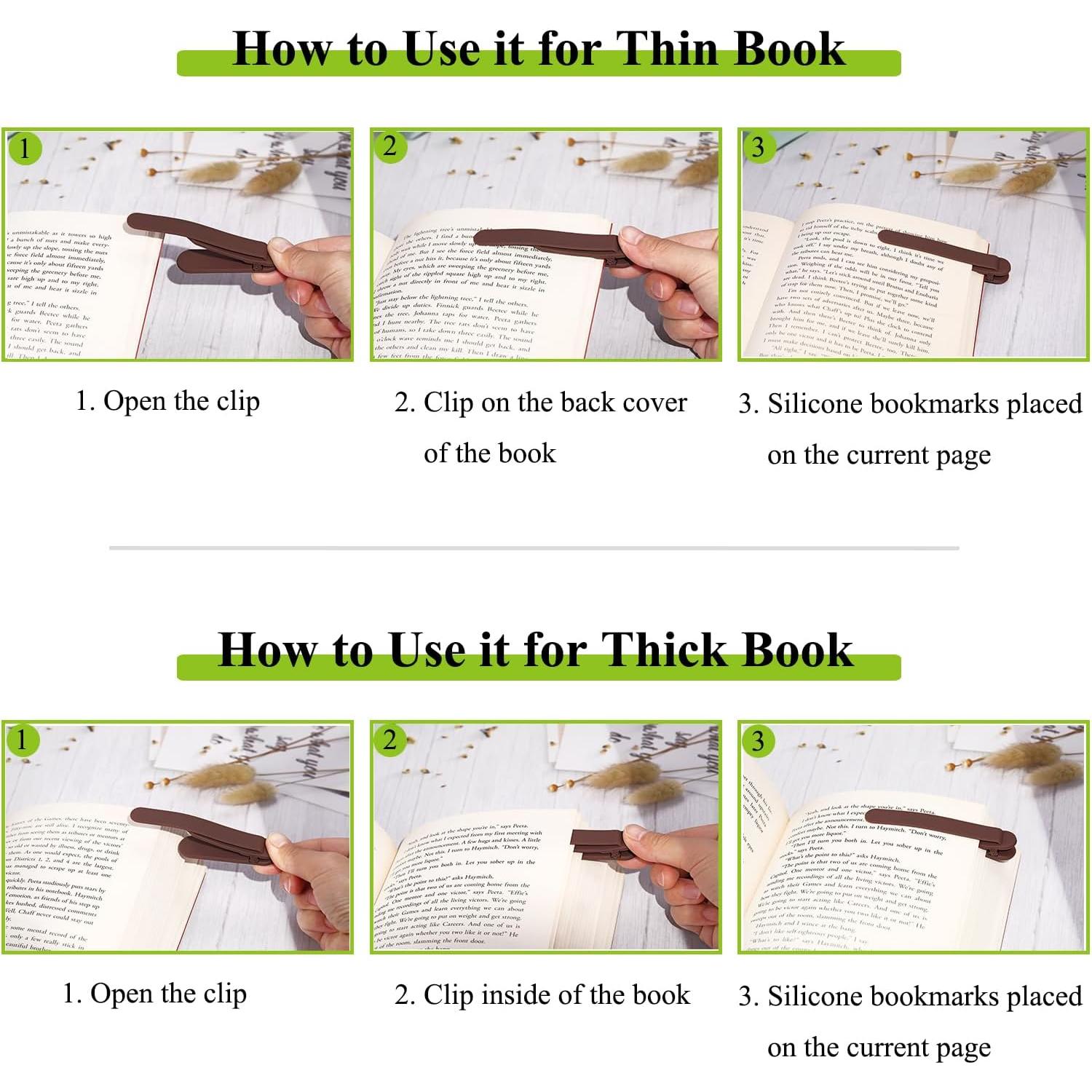 3 Marcadores de Página Automáticos Meiqils de Silicona