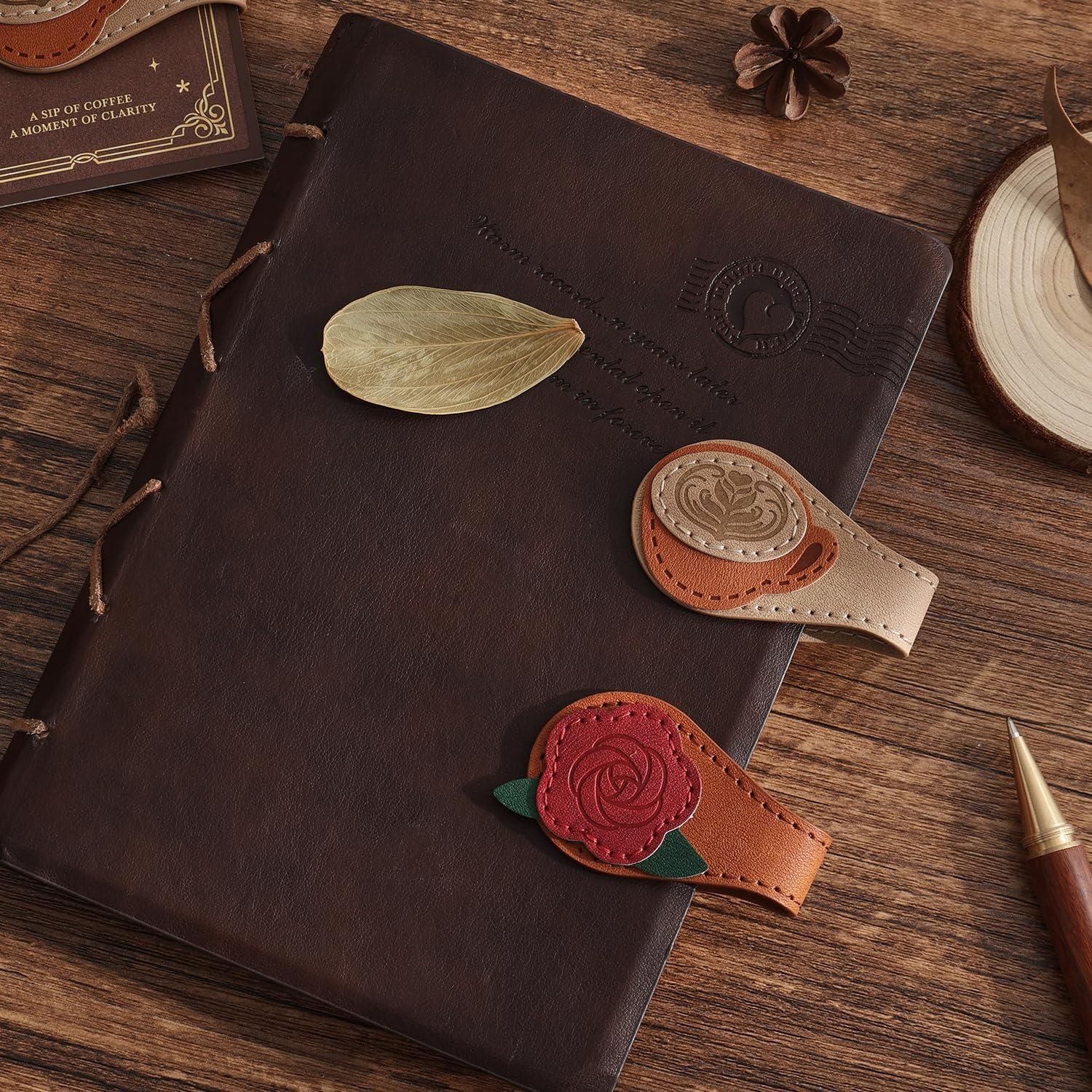 Marcador de Páginas Magnético de Cuero VYRANA 2 Piezas Vintage