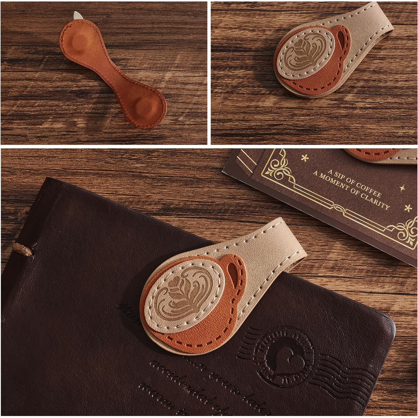 Marcador de Páginas Magnético de Cuero VYRANA 2 Piezas Vintage