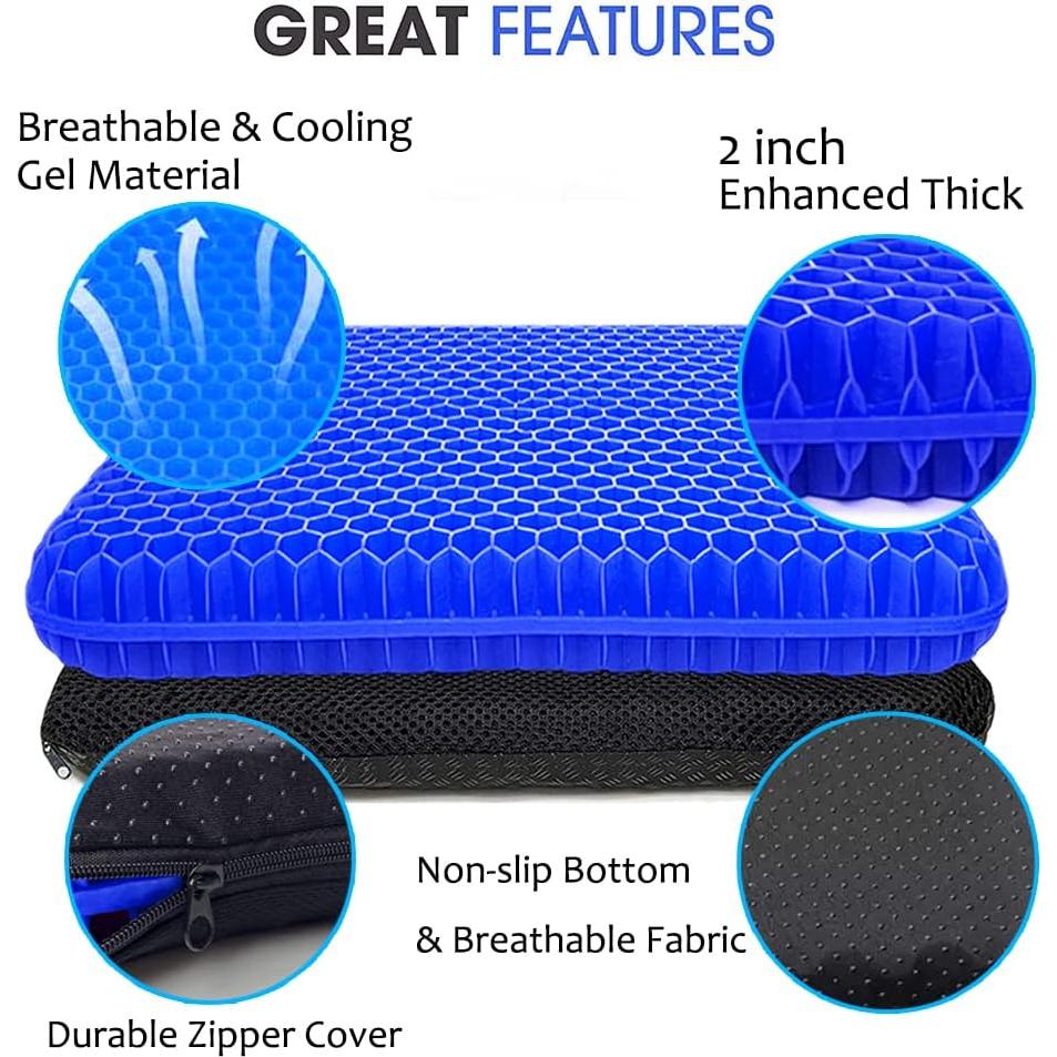 Cojín de Gel Extra Grueso Helishy 42x37x5 cm Azul