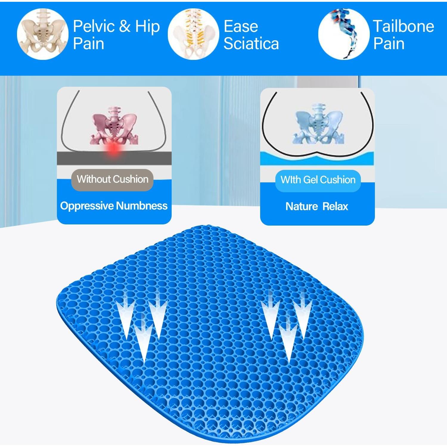 Cojín de Gel TONINT Grande Transpirable 43x38 cm Azul