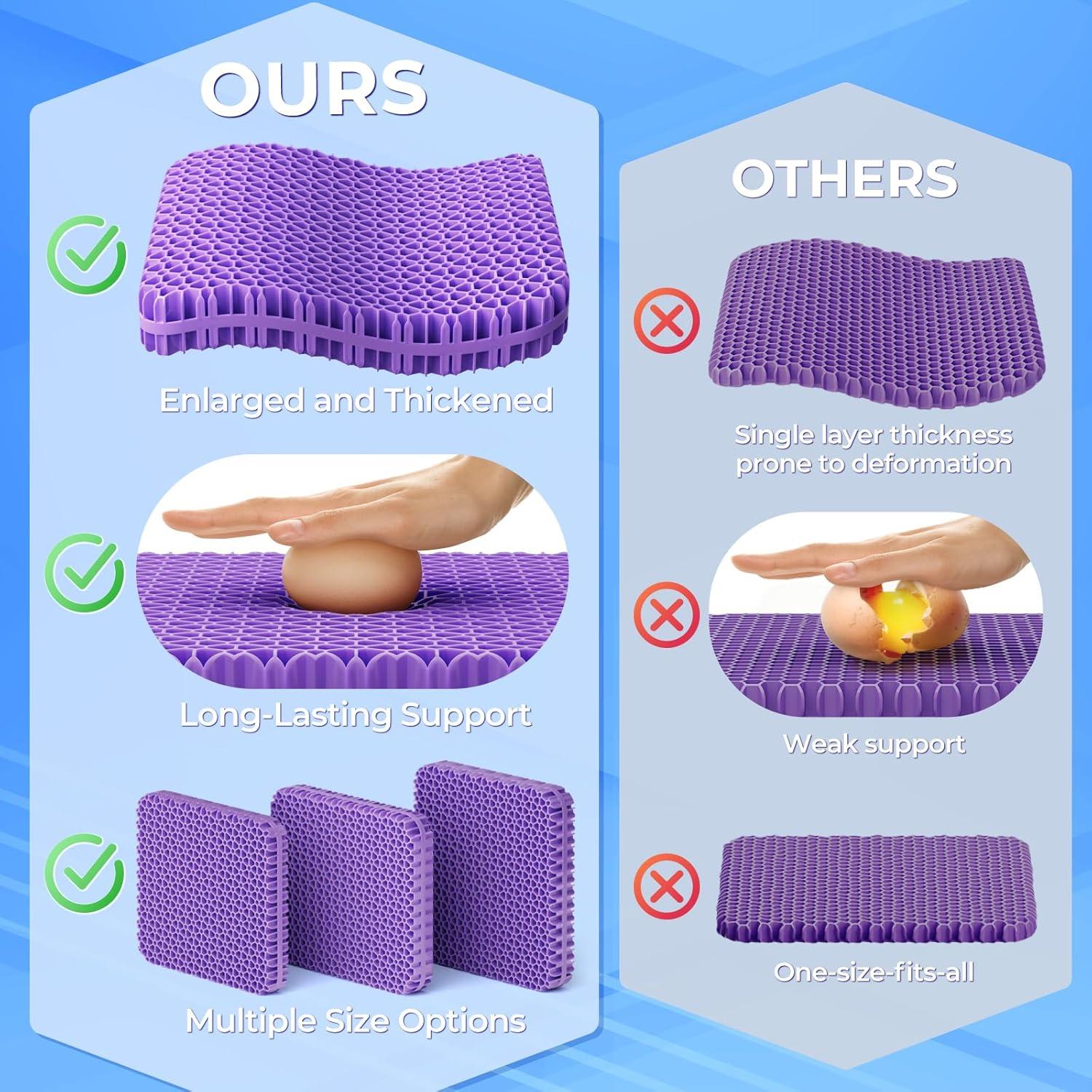 Cojín de Gel TushGuard Grande para Sillas de Oficina Transpirable