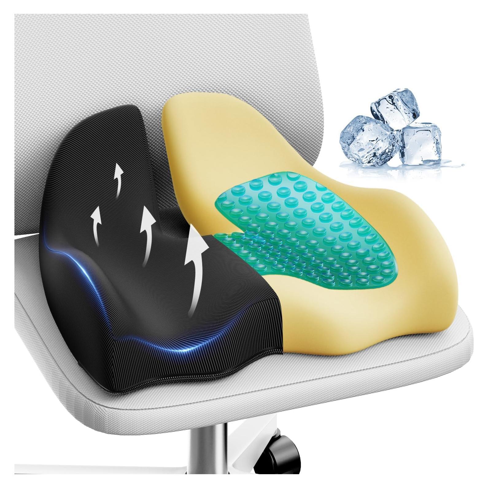 Cojín Ergonómico de Gel Benazcap Grande para Silla - Alivio Espalda