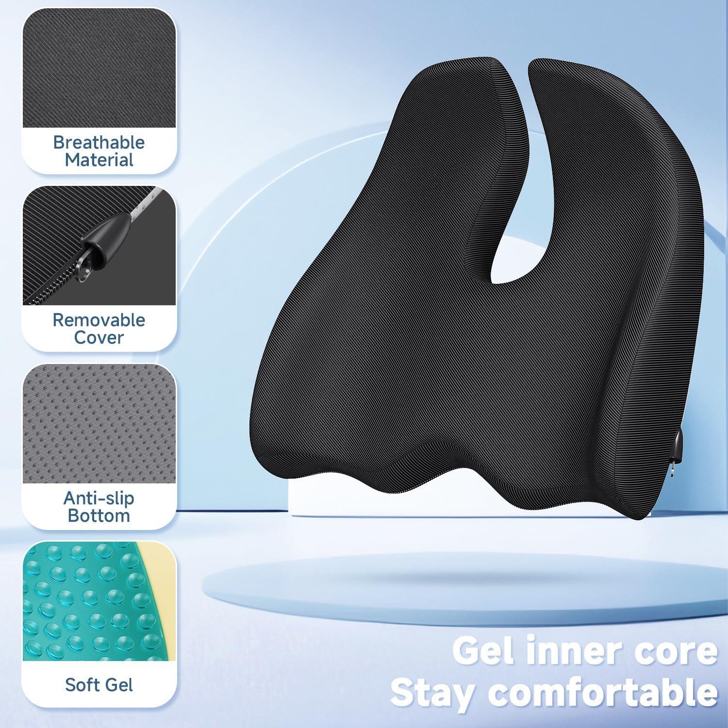 Cojín Ergonómico de Gel Benazcap Grande para Silla - Alivio Espalda