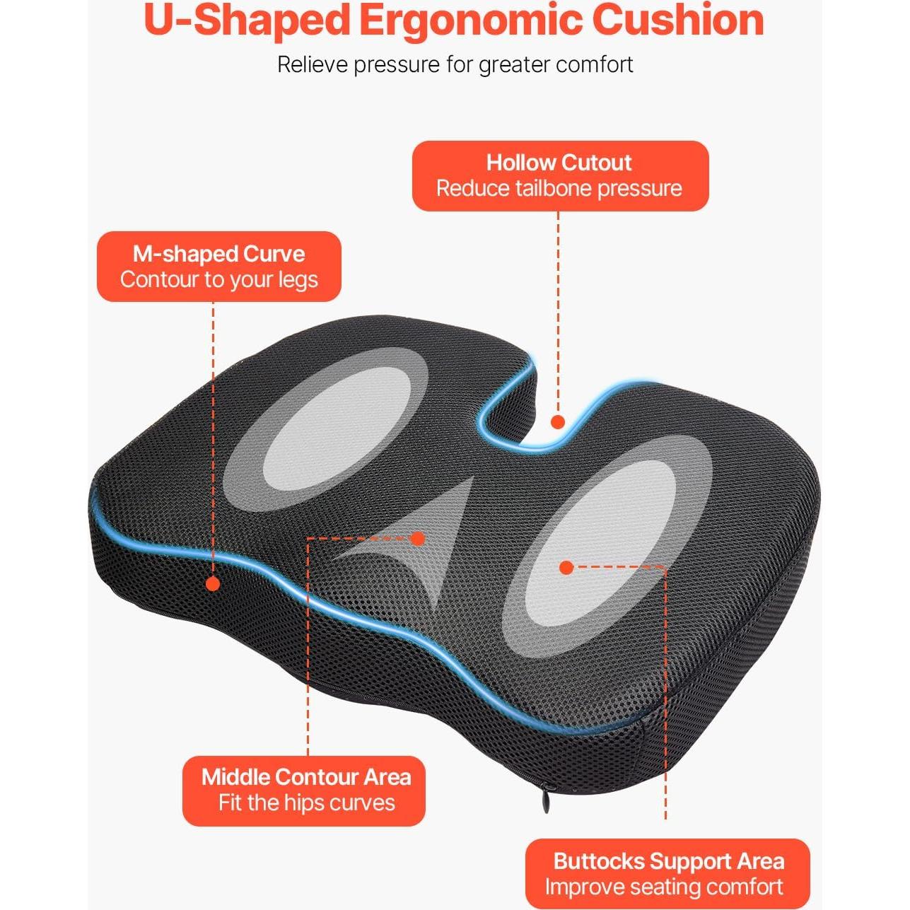 Cojín de Asiento VEVOR Gel y Espuma de Memoria 0.89 kg