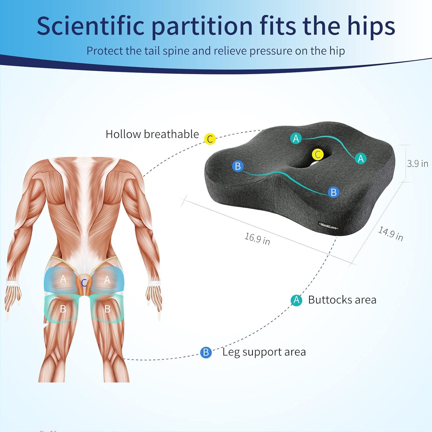 Cojín de Asiento Ergonomico Max&Love de Espuma Viscoelástica
