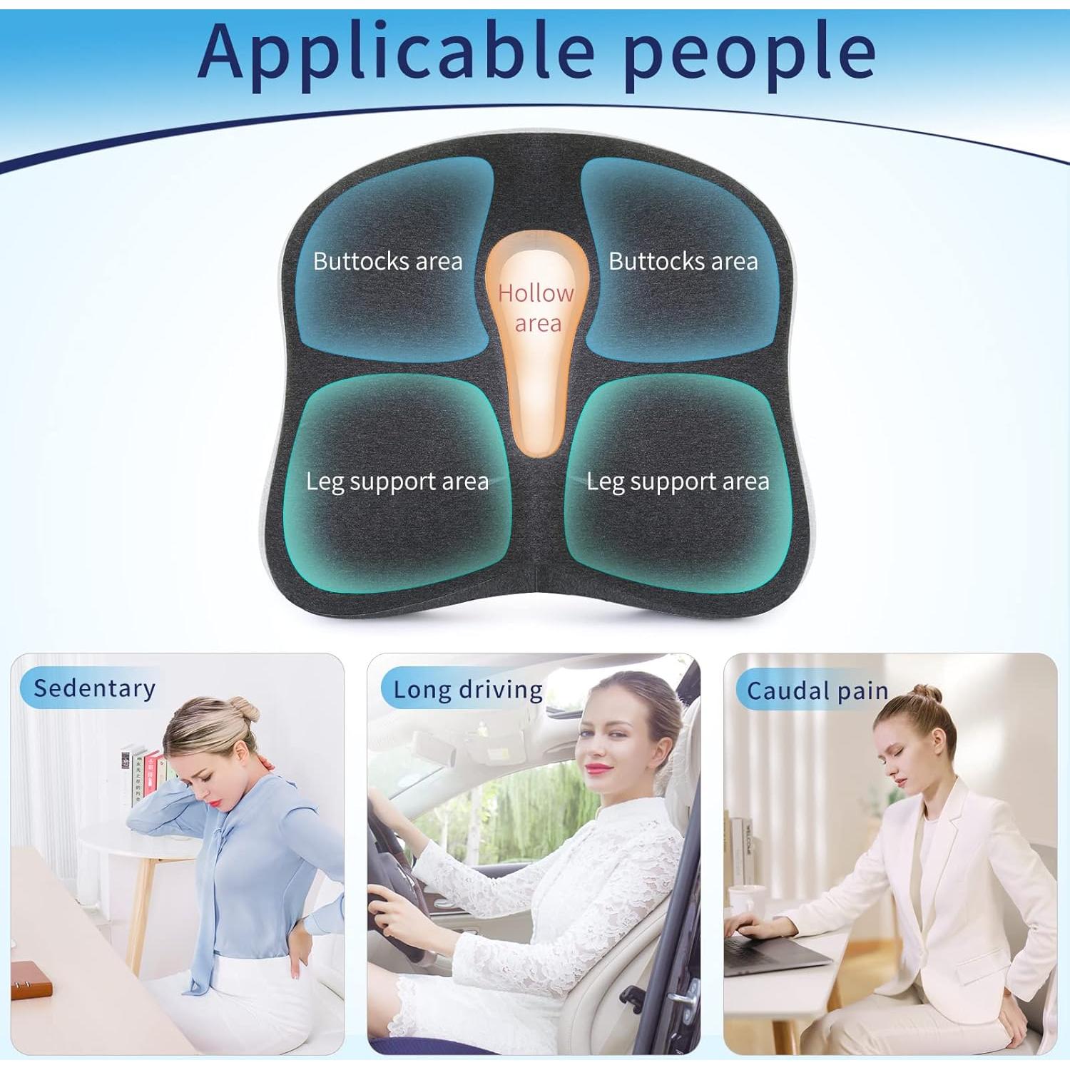 Cojín de Asiento Ergonomico Max&Love de Espuma Viscoelástica