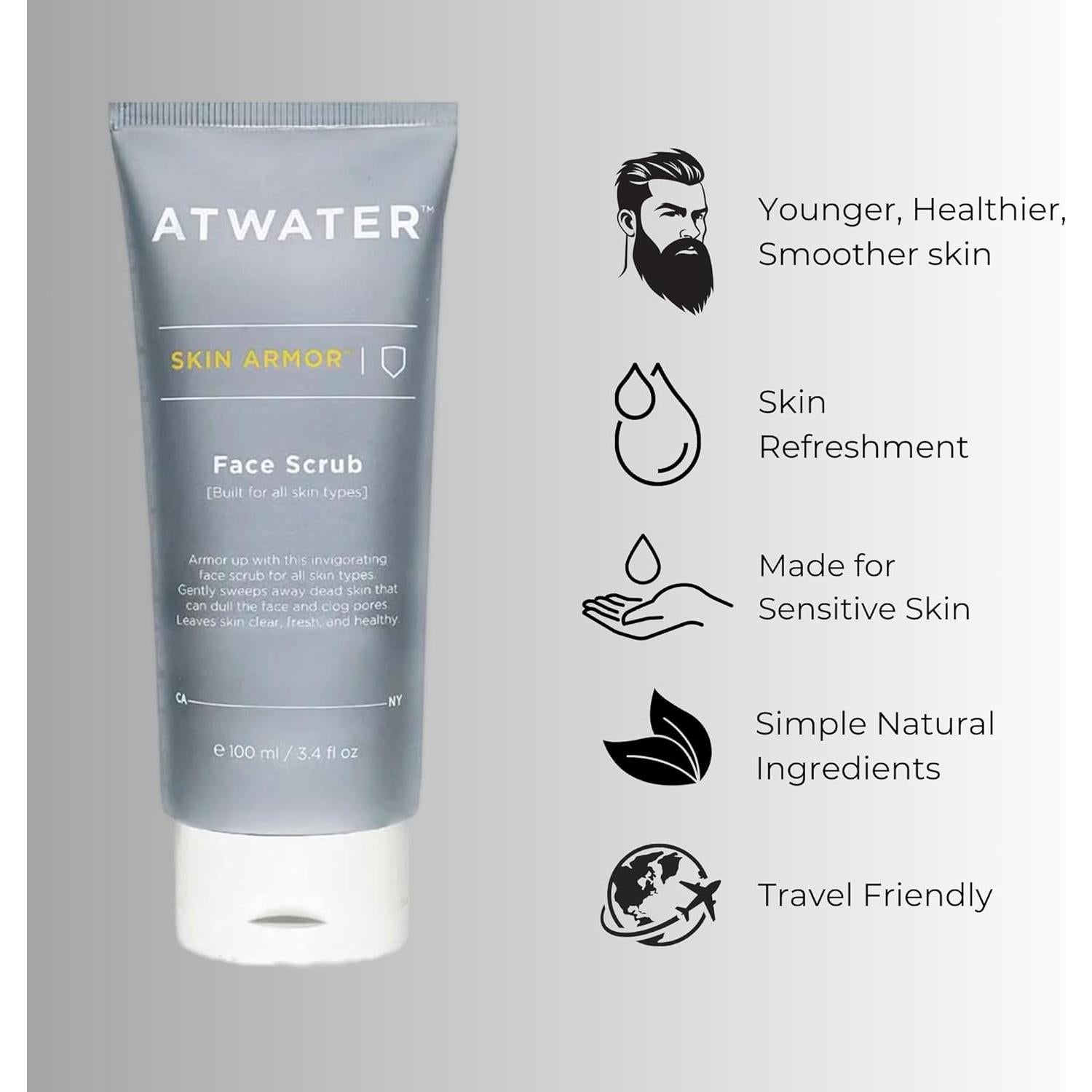 Exfoliante Facial ATWATER 96.39 g - Limpieza Profunda para Hombres