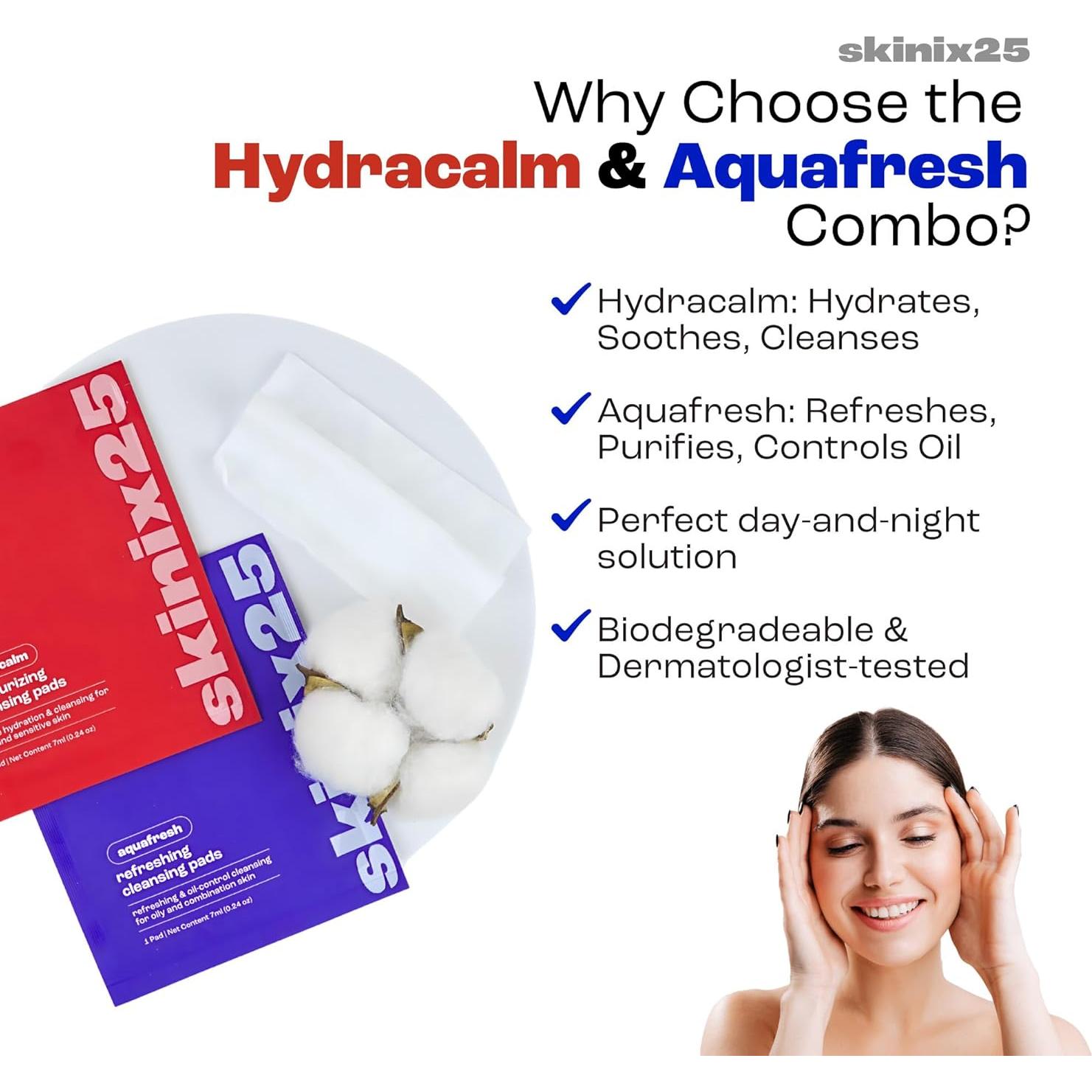 Almohadillas Limpiadoras Skinix25 - 20 Toallitas Hidratantes