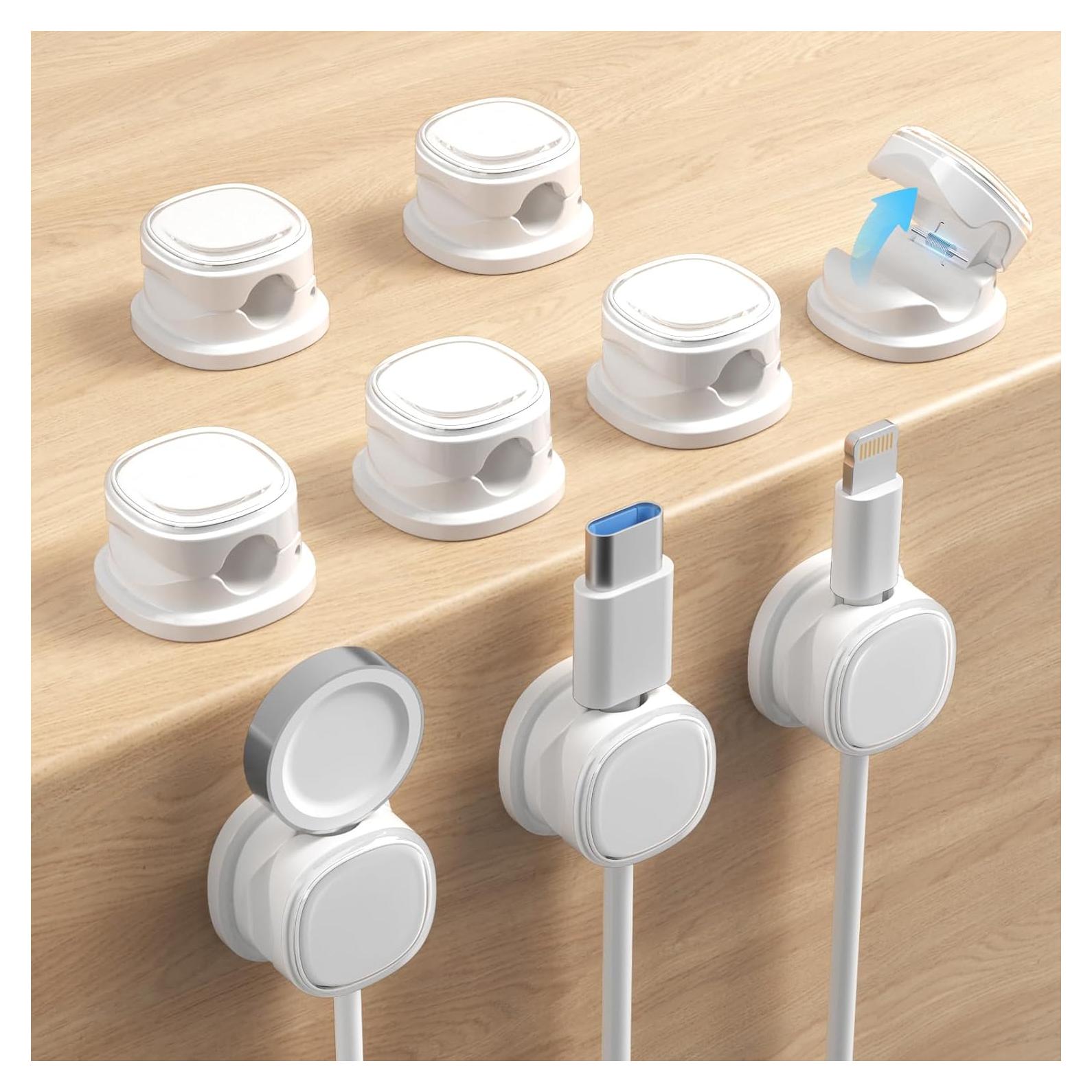 Organizador de Cables Funtin 9-Pack Blanco, Clips Adhesivos