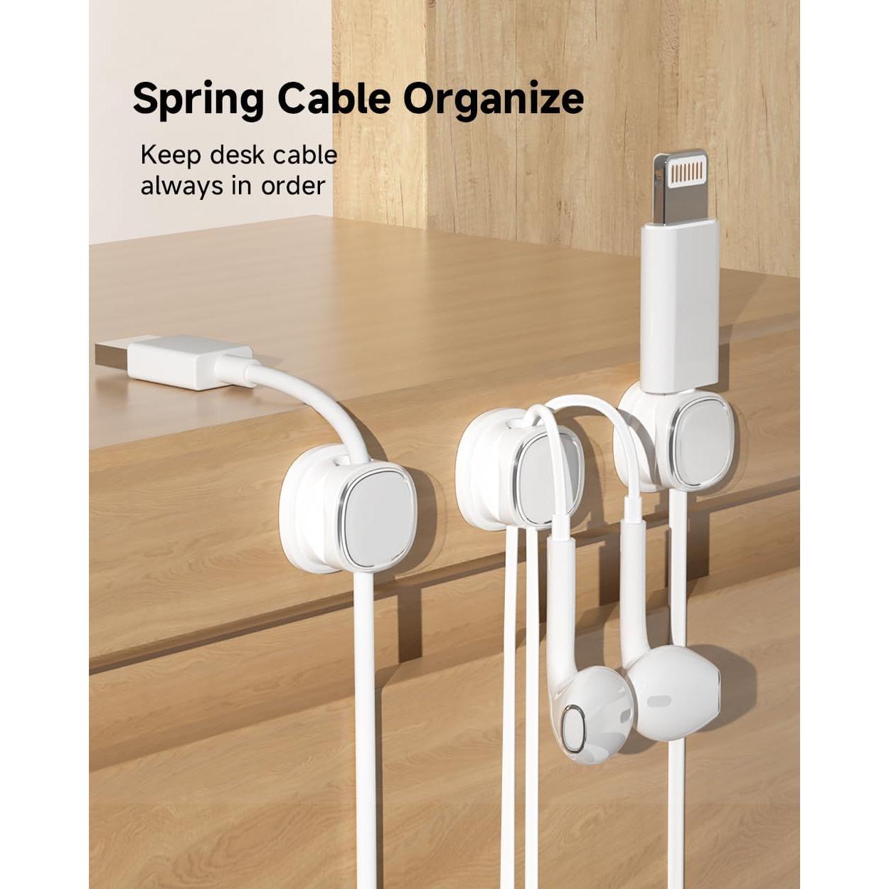 Organizador de Cables Funtin 9-Pack Blanco, Clips Adhesivos