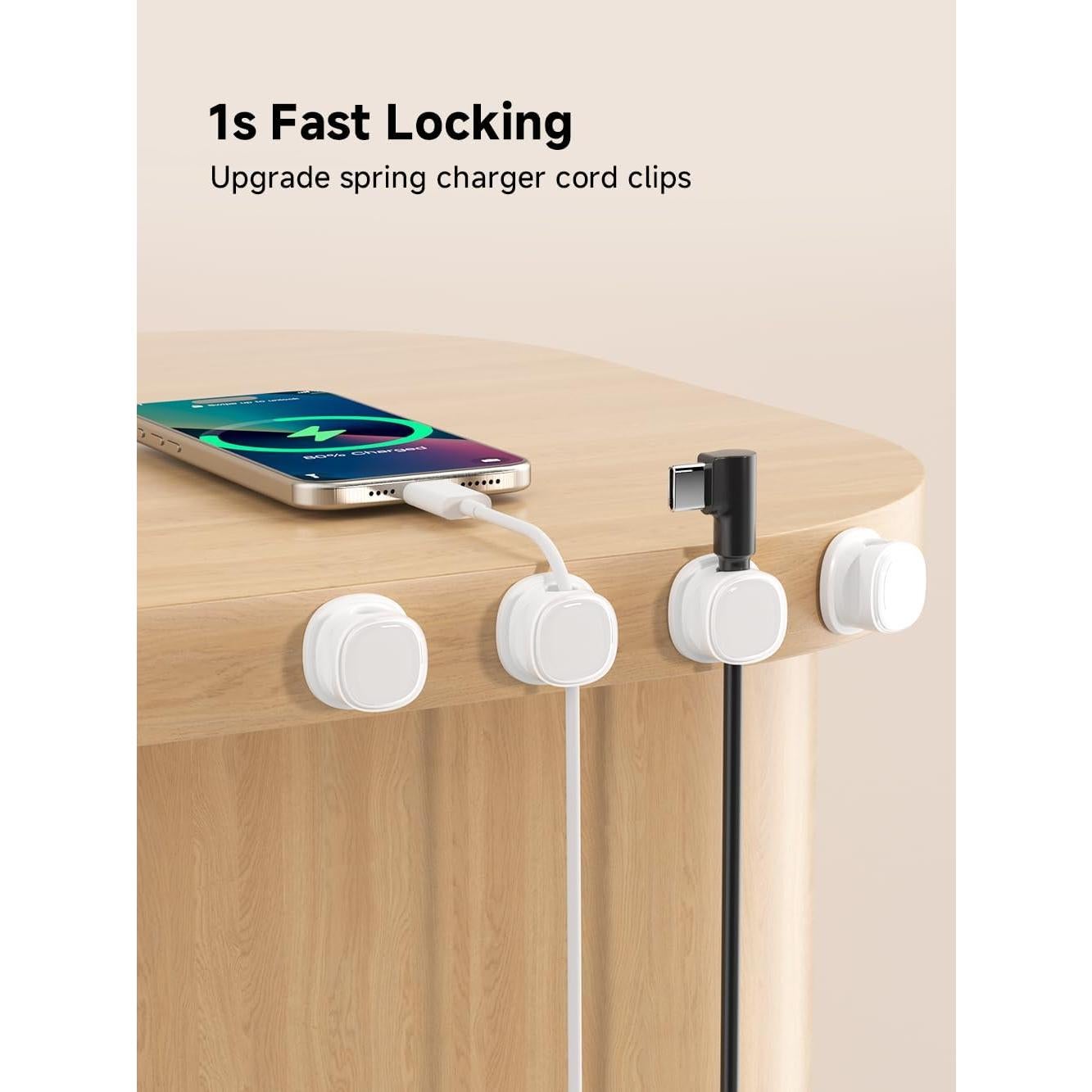 Organizador de Cables Funtin 9-Pack Blanco, Clips Adhesivos