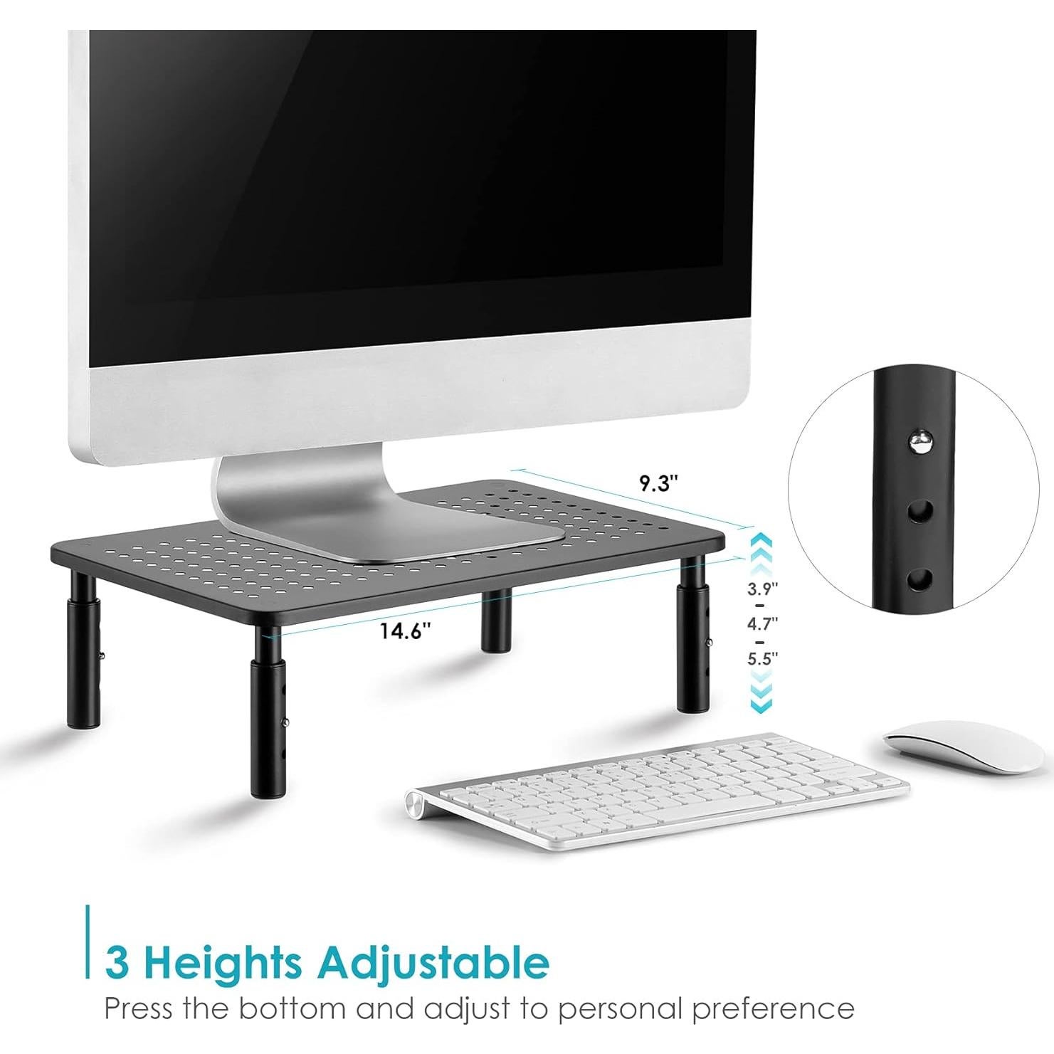 Soporte de Monitor Ajustable LOTEYIKE - 2 Paquetes, Metal, Ergonómico
