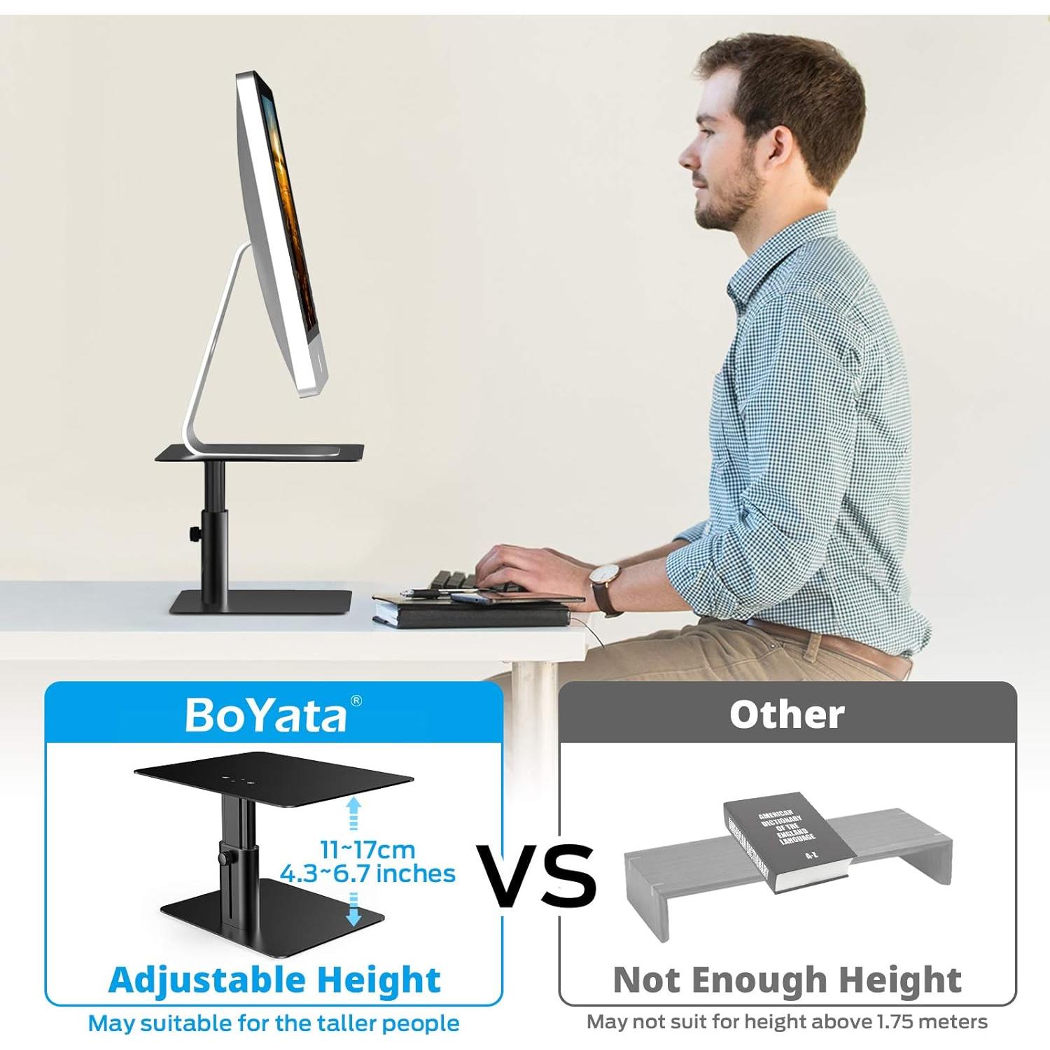 Soporte para Monitor BoYata D1 Ajustable Metal Negro 15kg