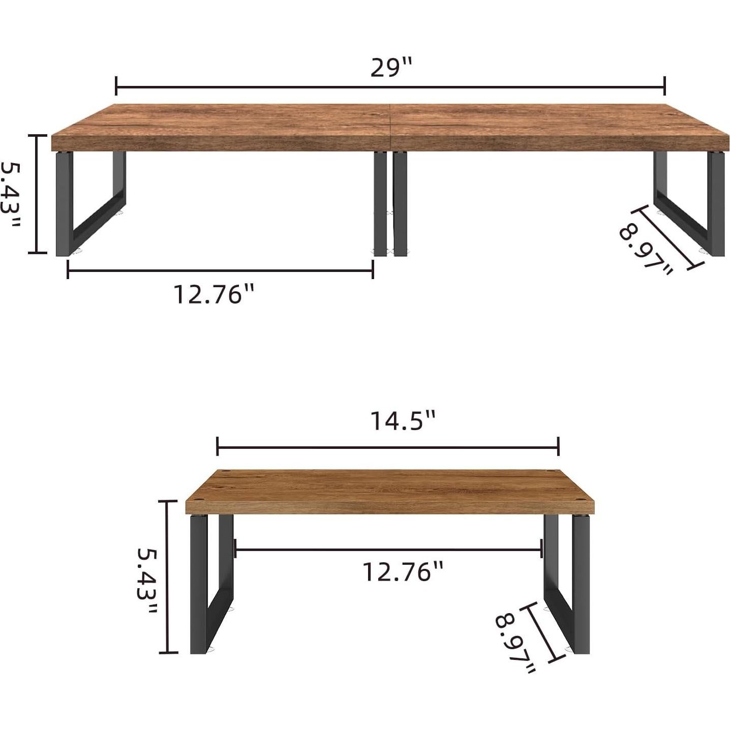 Soporte Elevador de Monitor Simple Trending ST57814 - Pack 2, Madera Marrón
