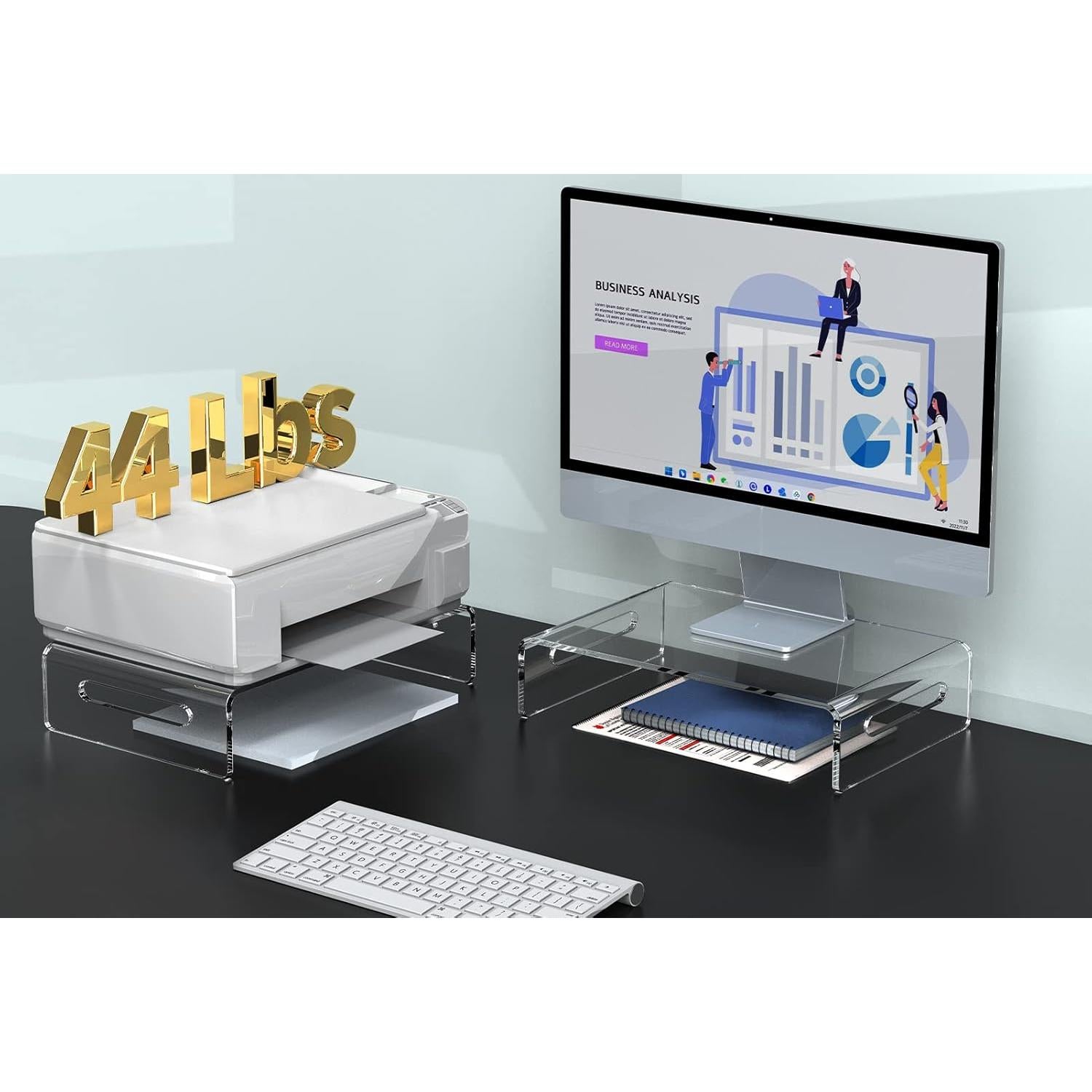 Soporte para Monitor Acrílico Zimilar - Elevador Ergonómico 20 kg