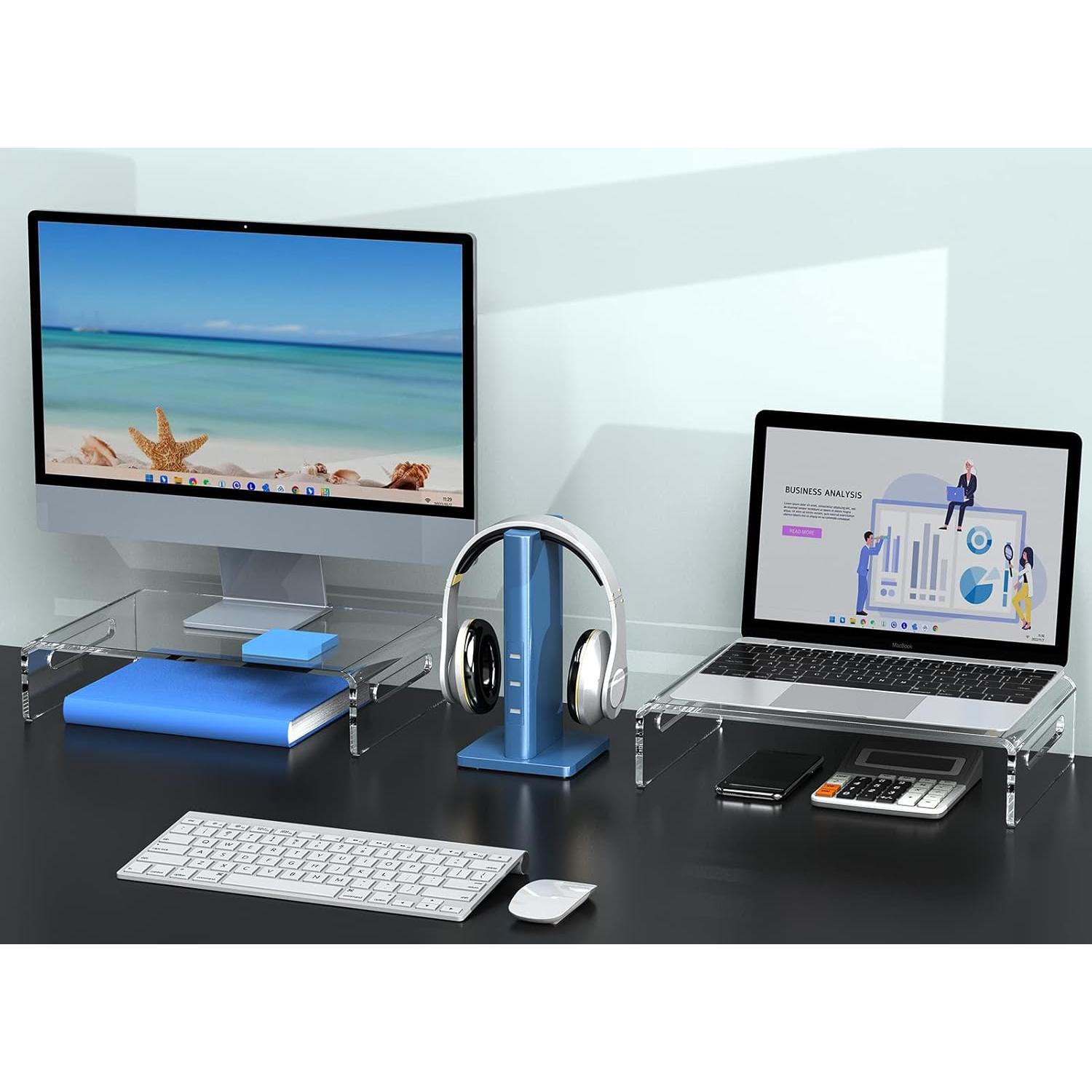 Soporte para Monitor Acrílico Zimilar - Elevador Ergonómico 20 kg