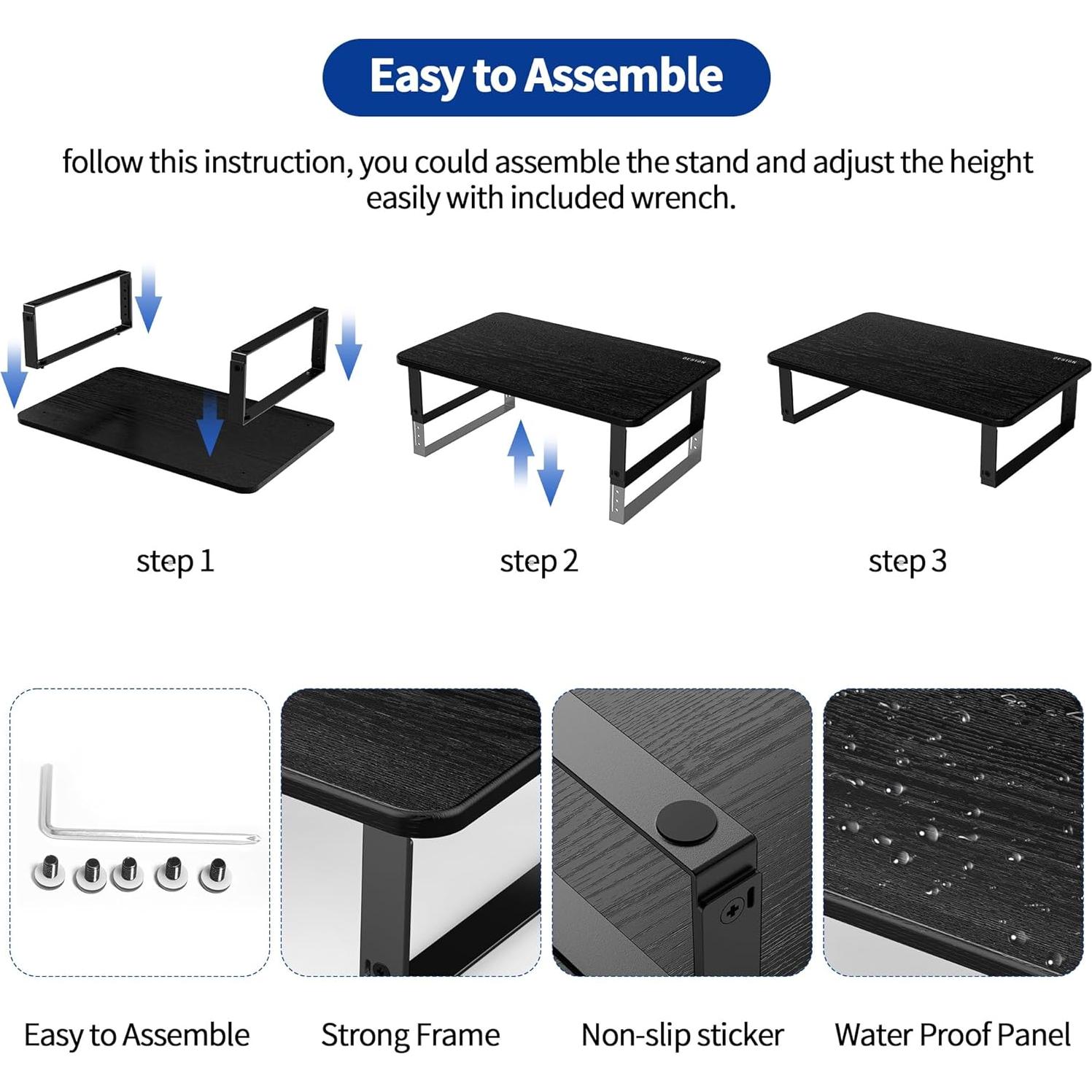 Soporte para Monitor Ajustable BESIGN MS01 - Negro, 20kg
