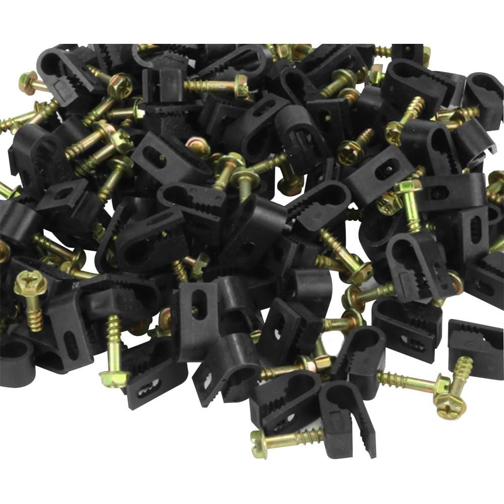 Clips de Tornillo para Cable Flexible Skywalker - 100 Piezas Negro