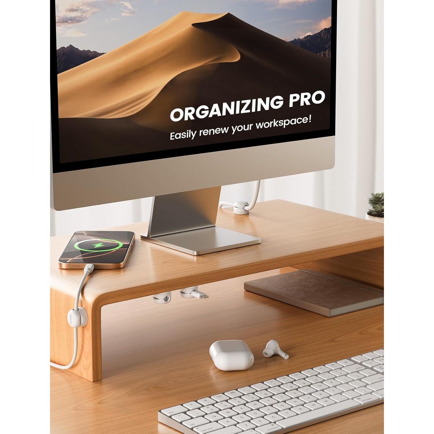 6 Pack Organizador de Cables Lamicall Clips Rotativos 360°