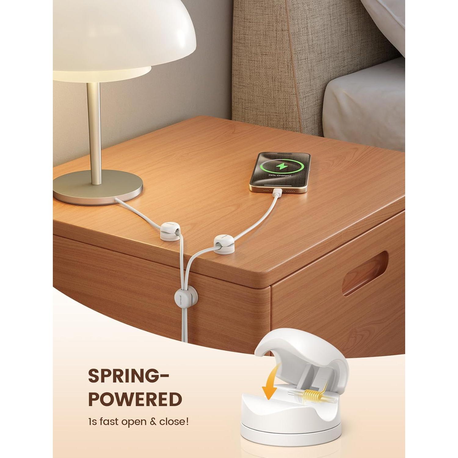 6 Pack Organizador de Cables Lamicall Clips Rotativos 360°