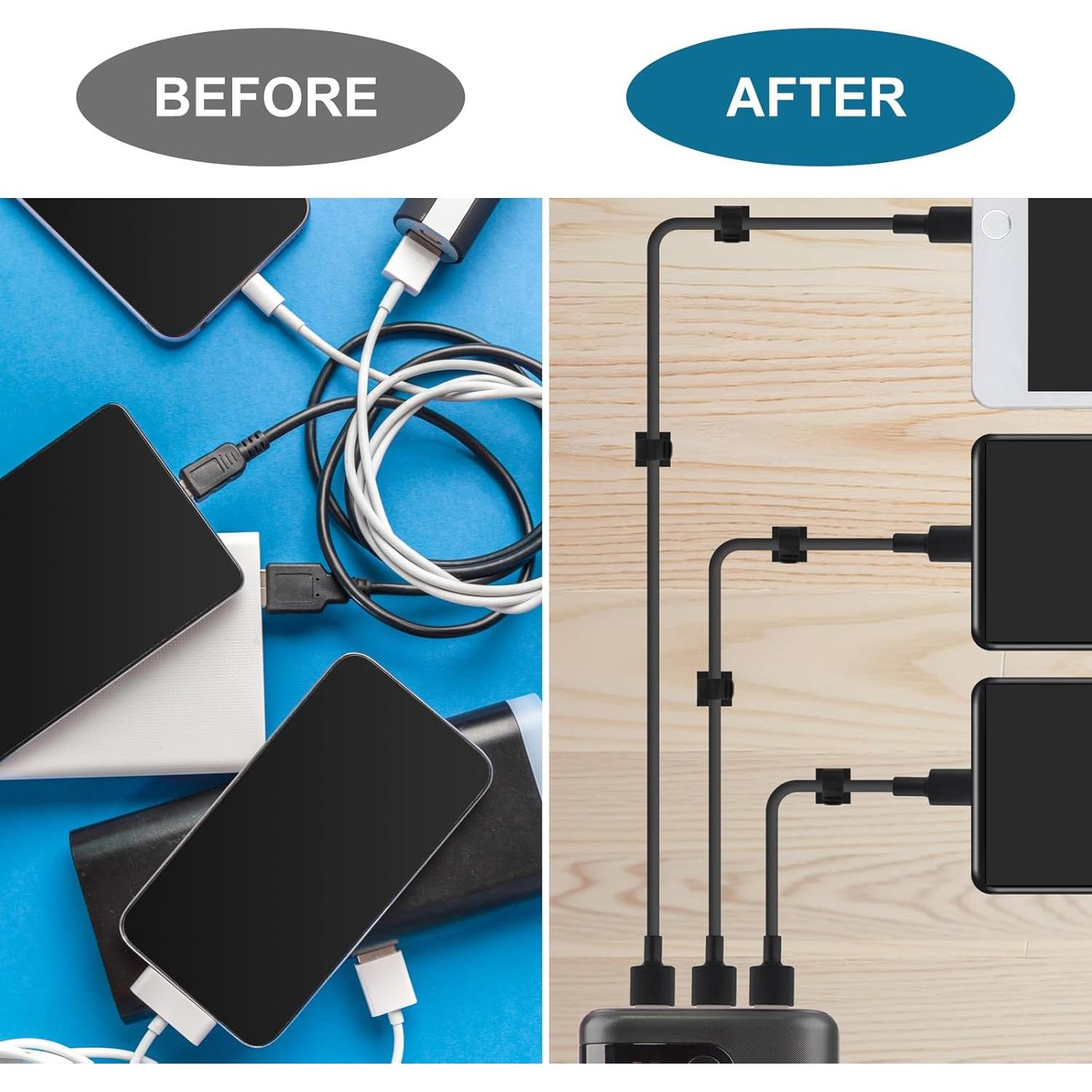 30 Clips Adhesivos para Cables LinkDocs - Organización Eficaz