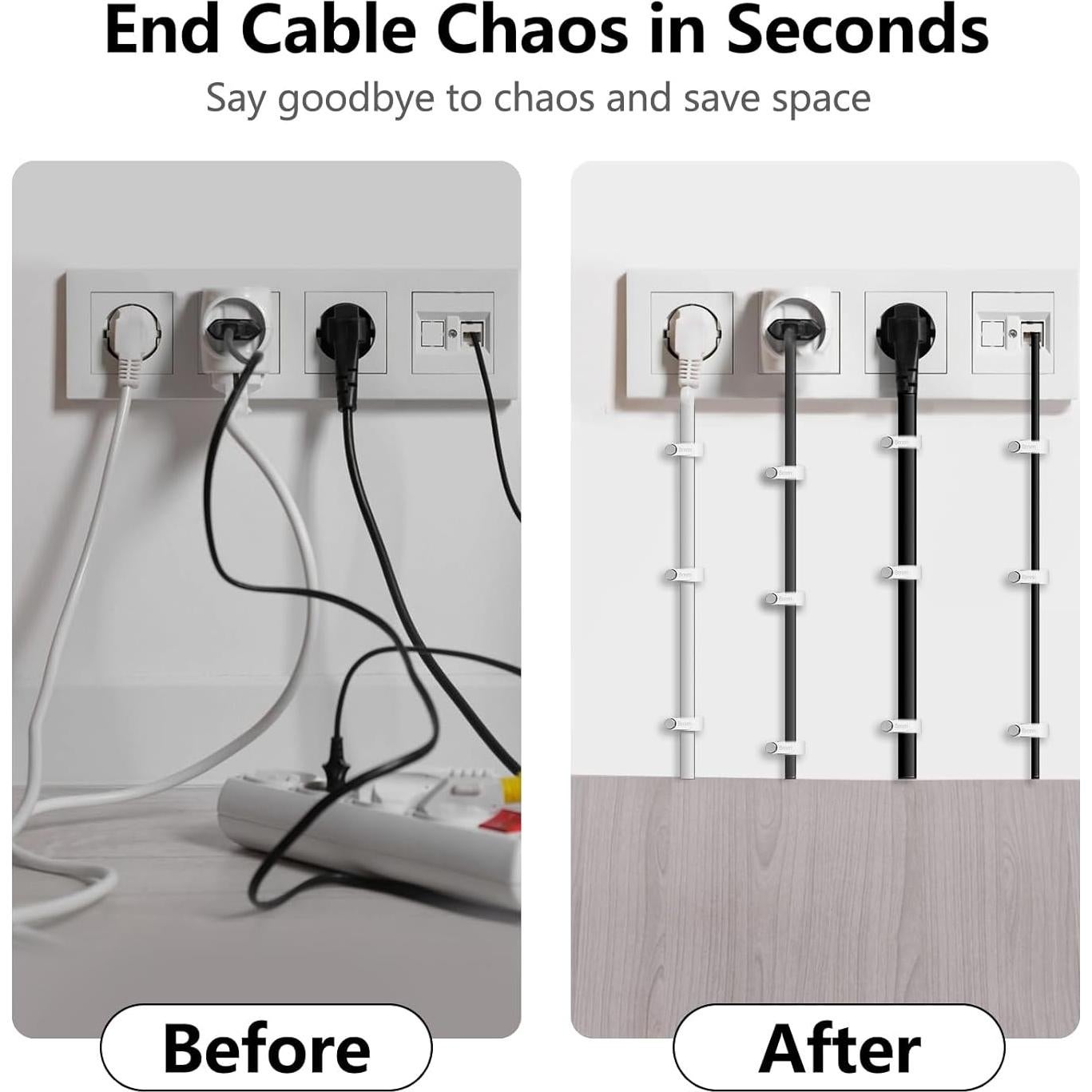 Clips para Cables Jadaol 100Pcs 8mm para Ethernet y TV