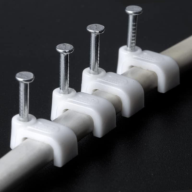 Clips de Cable de Clavo Easytle 100 Pcs 8mm para Ethernet y Coaxial