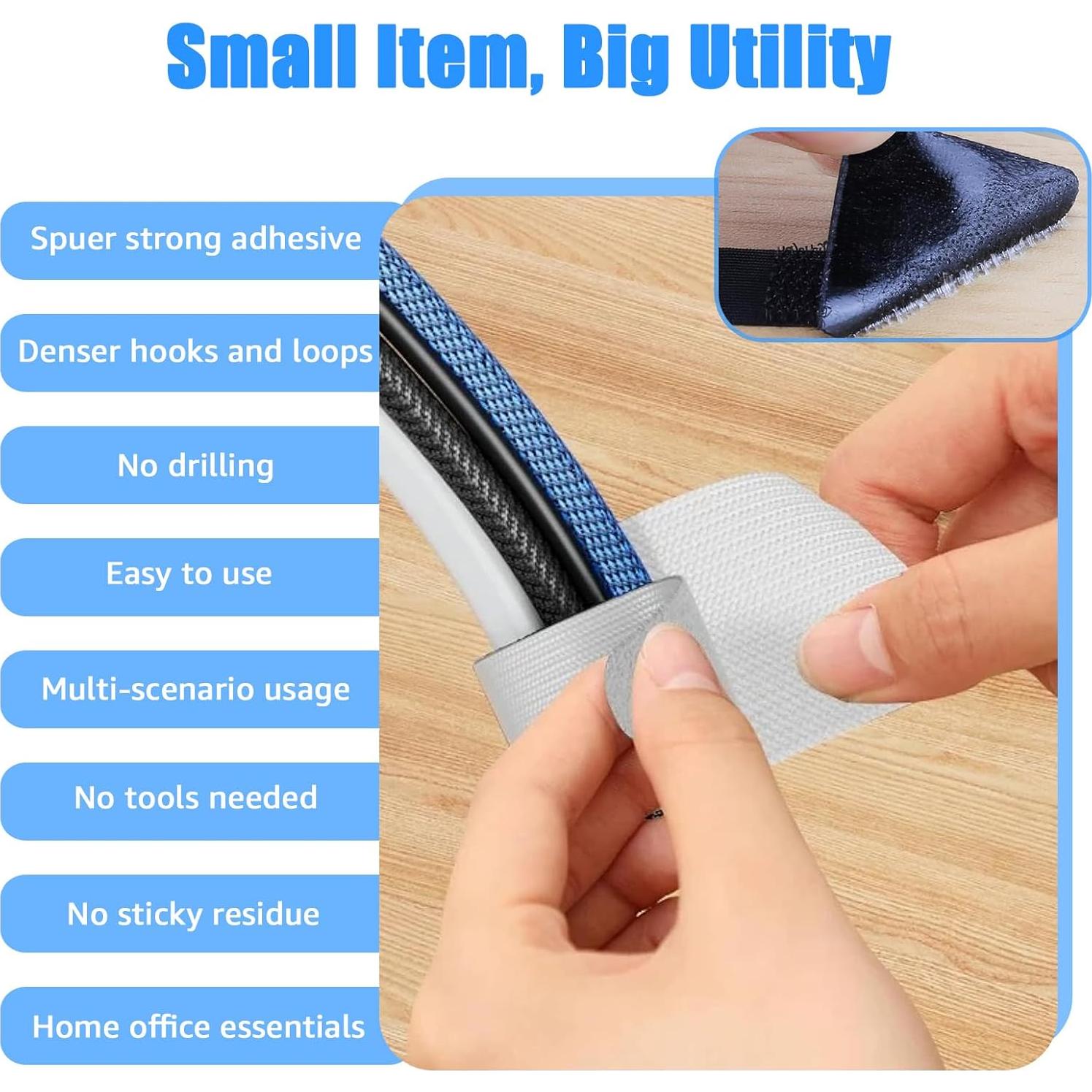 80 Corbatas de Cable Adhesivas BTPIEL - Organizador Negro