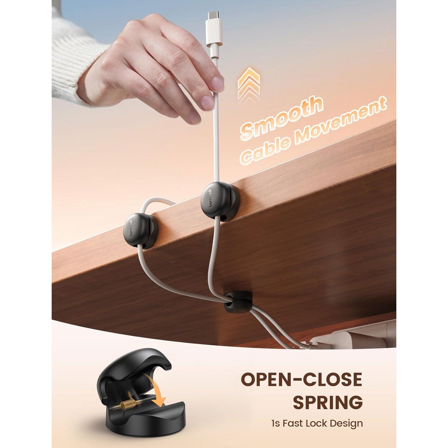 Organizador de Cables Lamicall 6Pack Clips Adhesivos 2.5-8mm