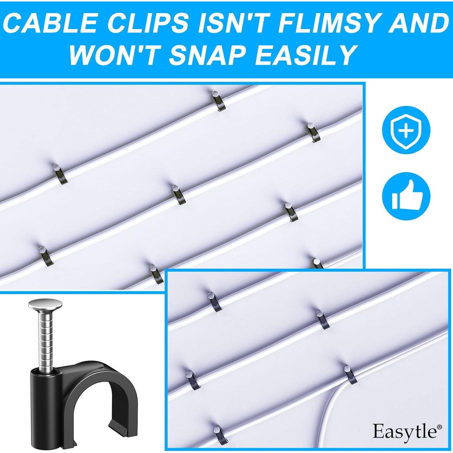400 Clips de Cable Negros Easytle 4/6/8/10mm Sujetadores