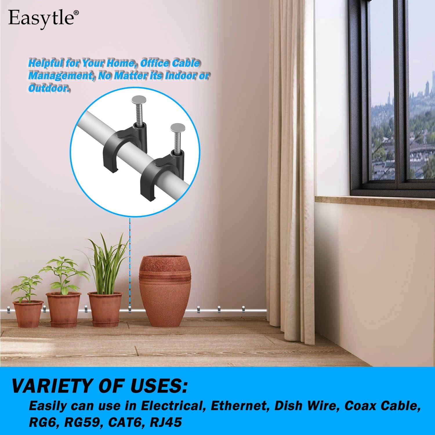 400 Clips de Cable Negros Easytle 4/6/8/10mm Sujetadores