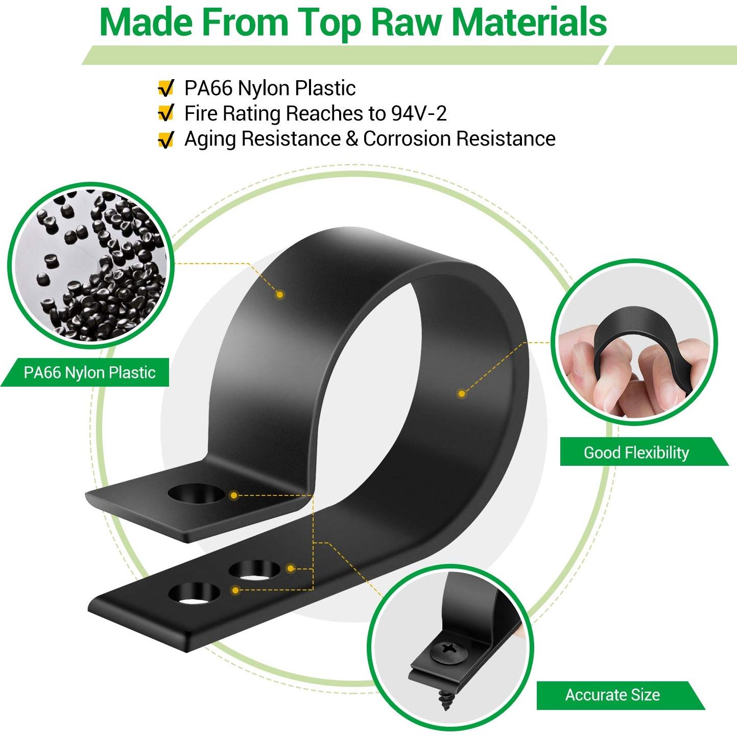 Clips de Cable Nylon LuKaiSen 300 PCS 6 Tamaños Organizador