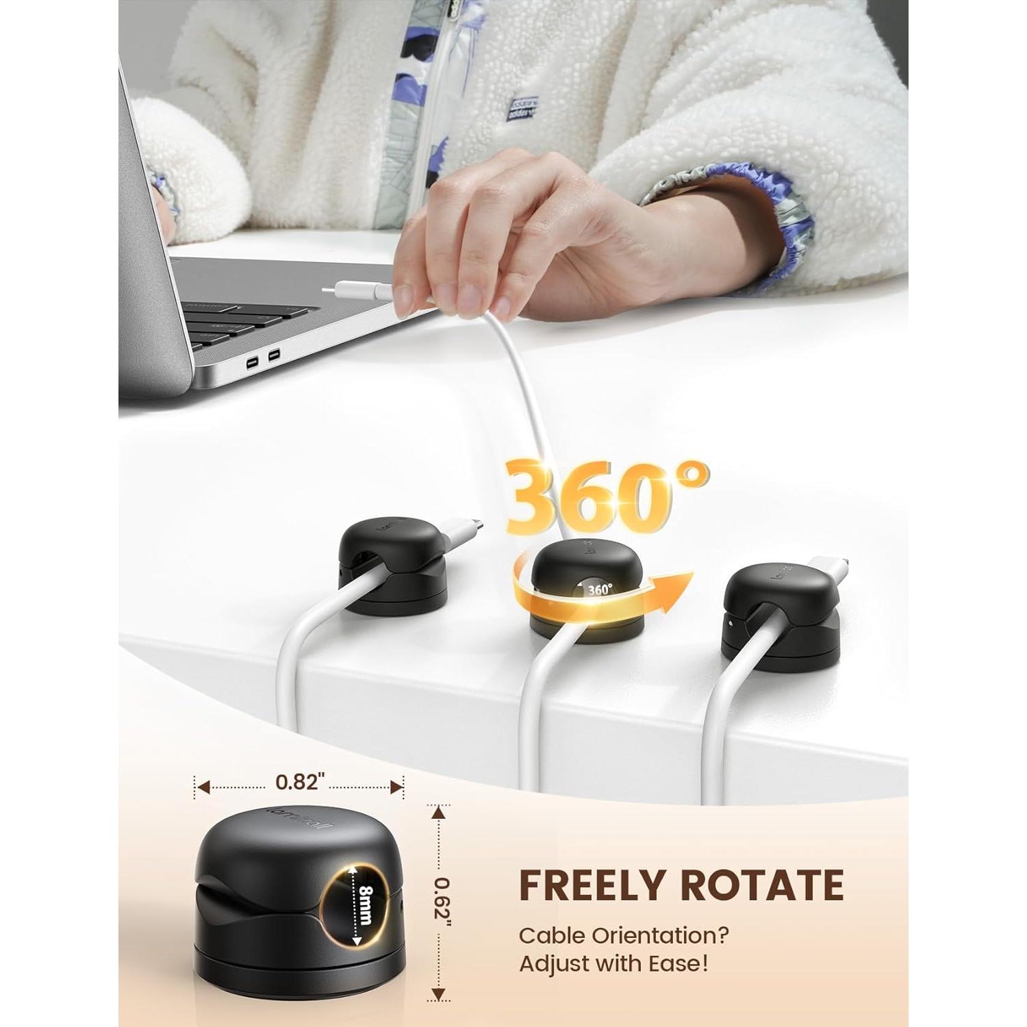 6 Pack Organizador de Cables Rotatable Lamicall 8mm