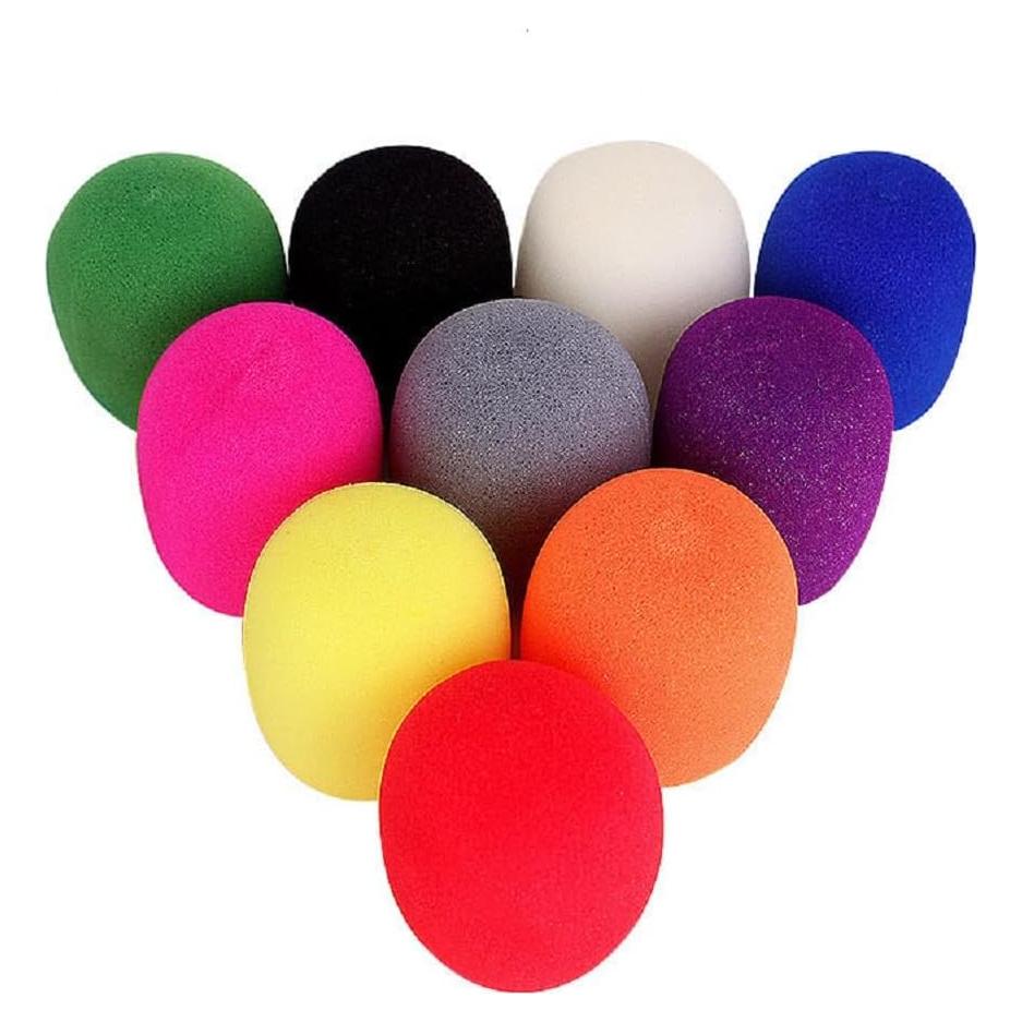 Cubiertas de micrófono de espuma colorida - 10 piezas