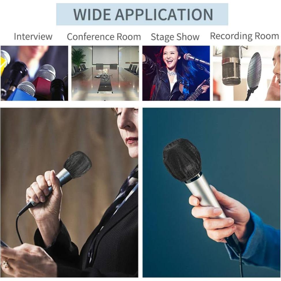 200 Cubiertas Desechables para Micrófono Mano Tela No Tejida