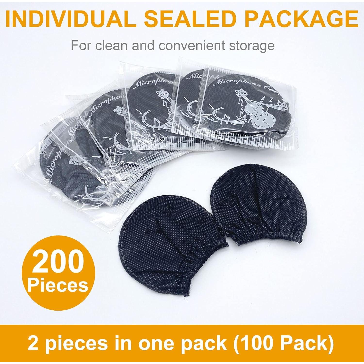 200 Cubiertas Desechables para Micrófono Erayco - Negro