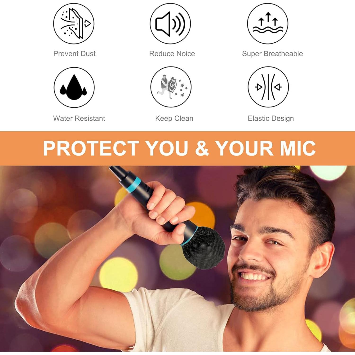 200 Cubiertas Desechables para Micrófono Erayco - Negro