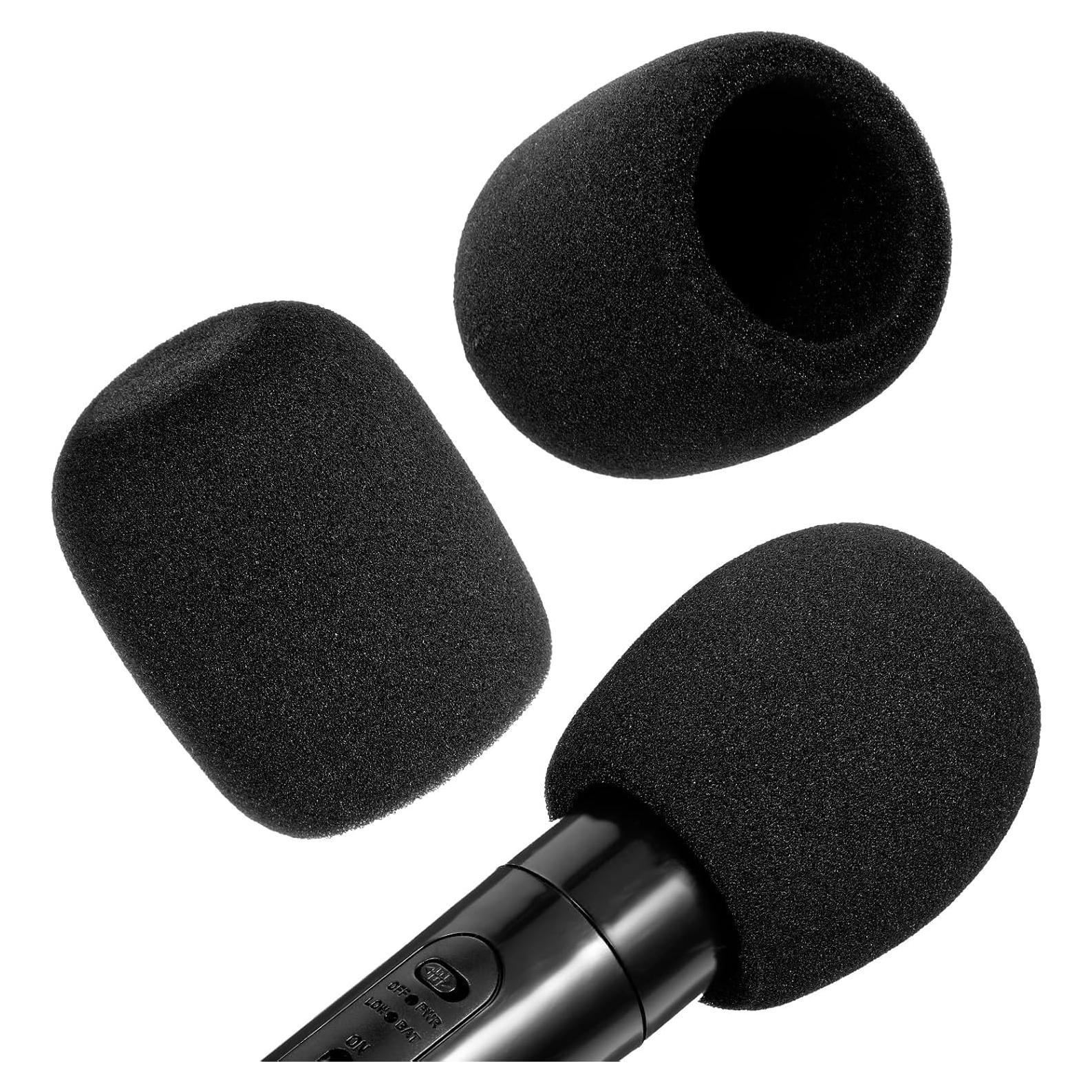 Cubiertas de micrófono espuma negra 2PCS 7x6cm estándar