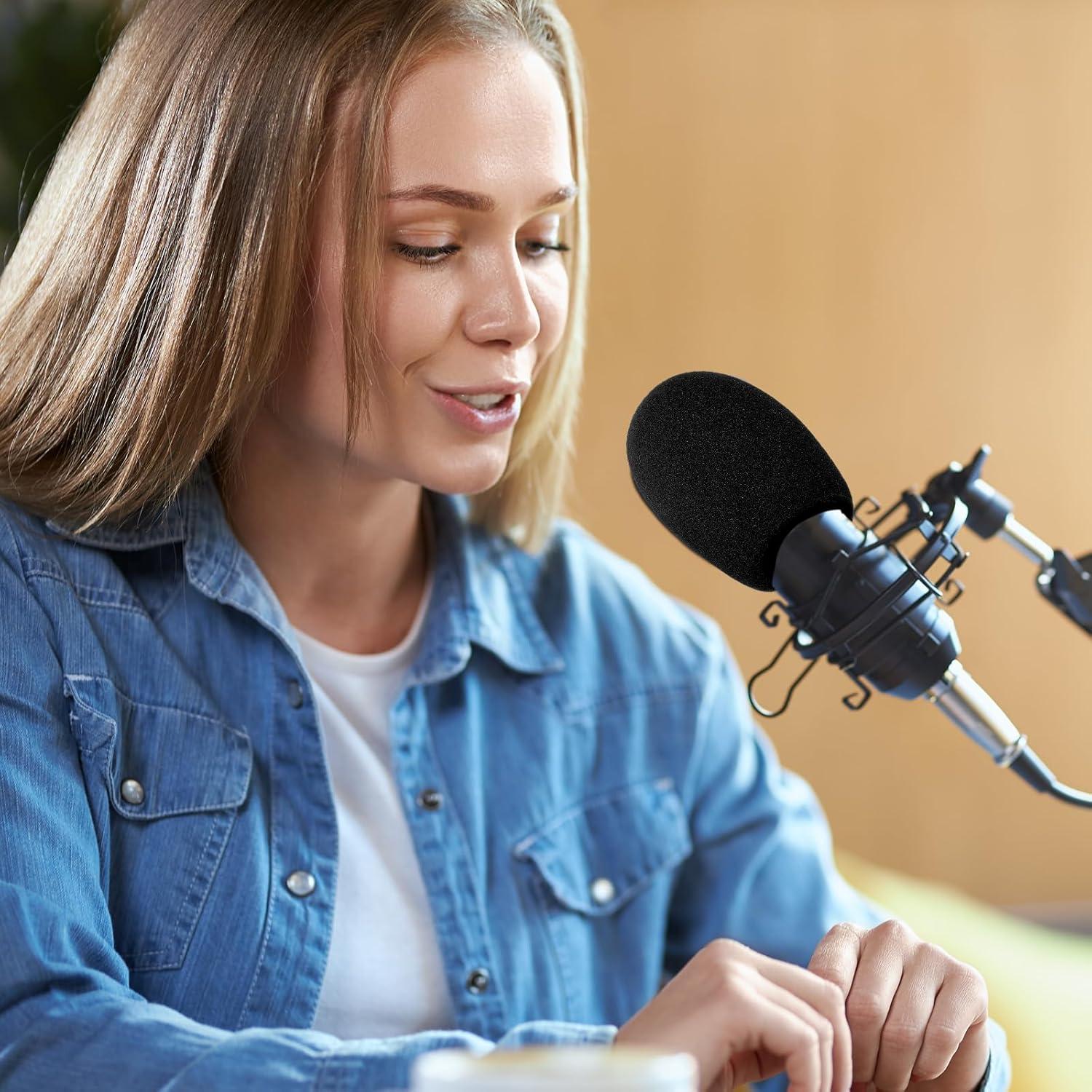 Cubiertas de micrófono espuma negra 2PCS 7x6cm estándar