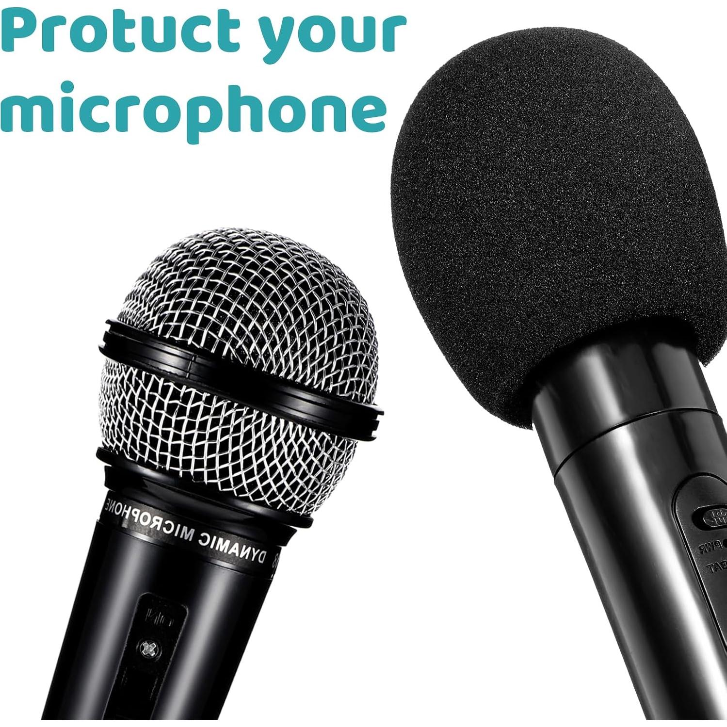 Cubiertas de micrófono espuma negra 2PCS 7x6cm estándar