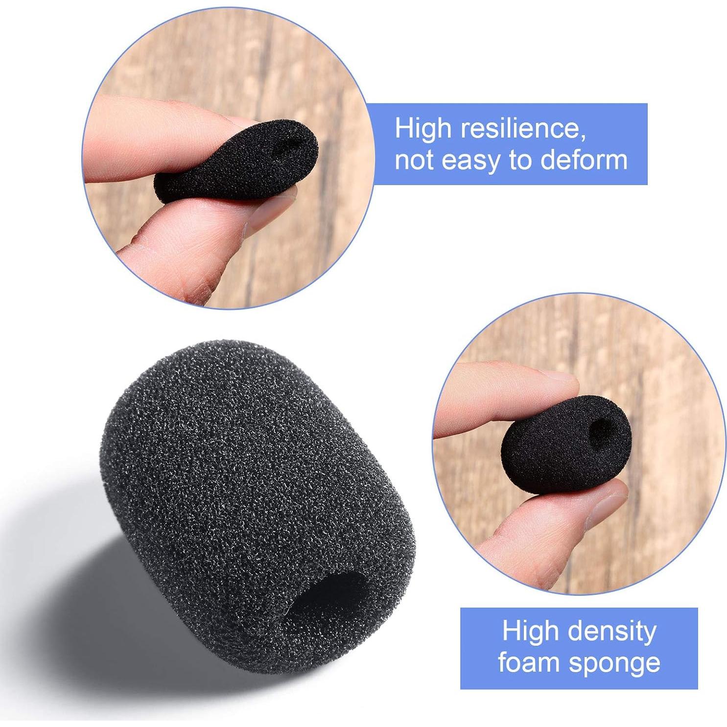 50 Piezas Filtros de Espuma para Micrófono Weewooday Negro
