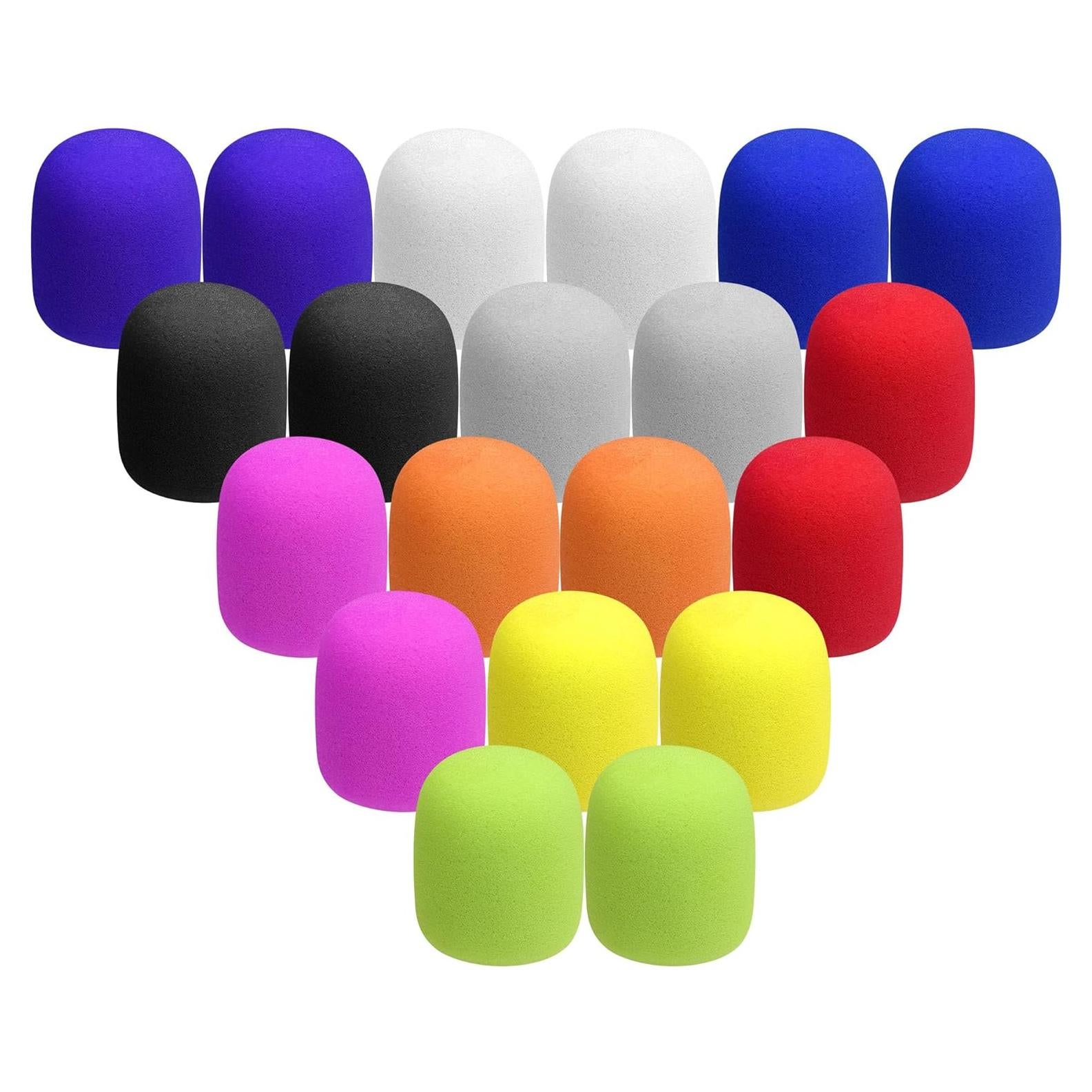 20 Fundas de Espuma para Micrófono Multicolor 0.99 cm