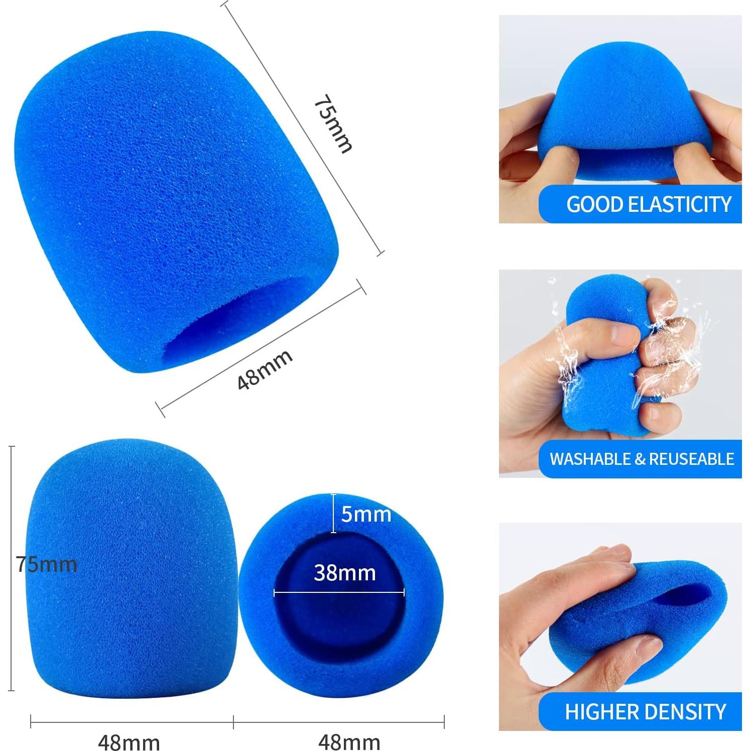 Juego de 20 Fundas de Micrófono Coloridas - Espuma Reutilizable