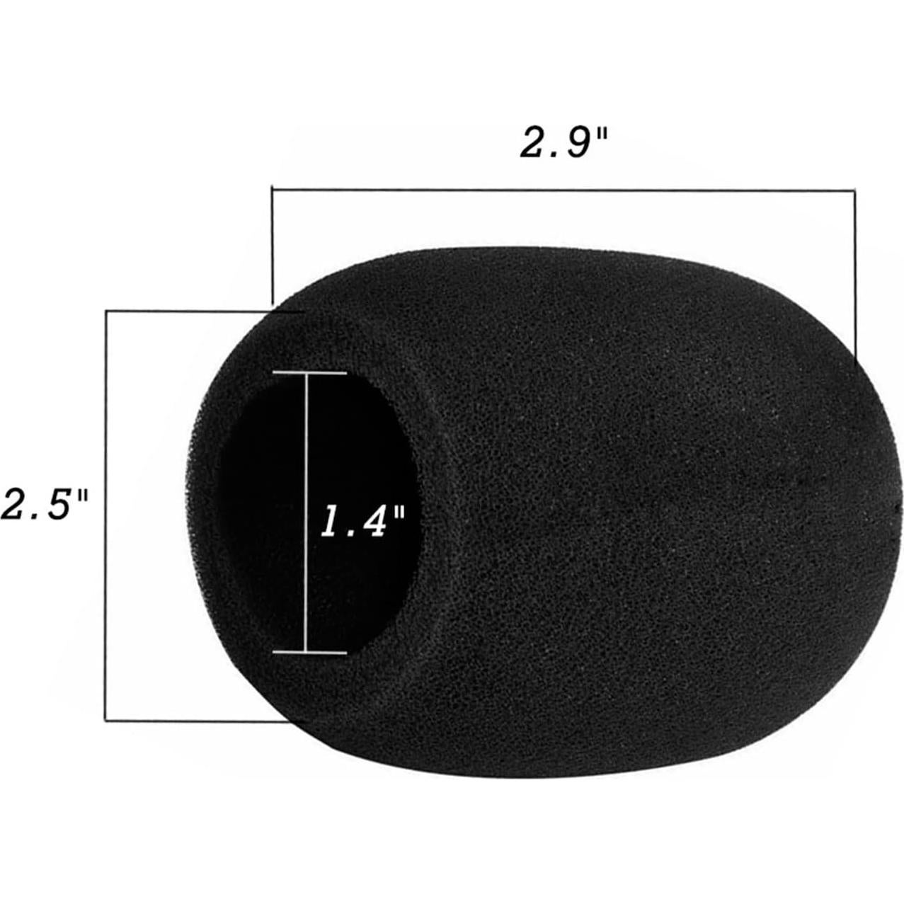 Paquete de 10 Cubiertas de Espuma Mudder para Micrófono Negro
